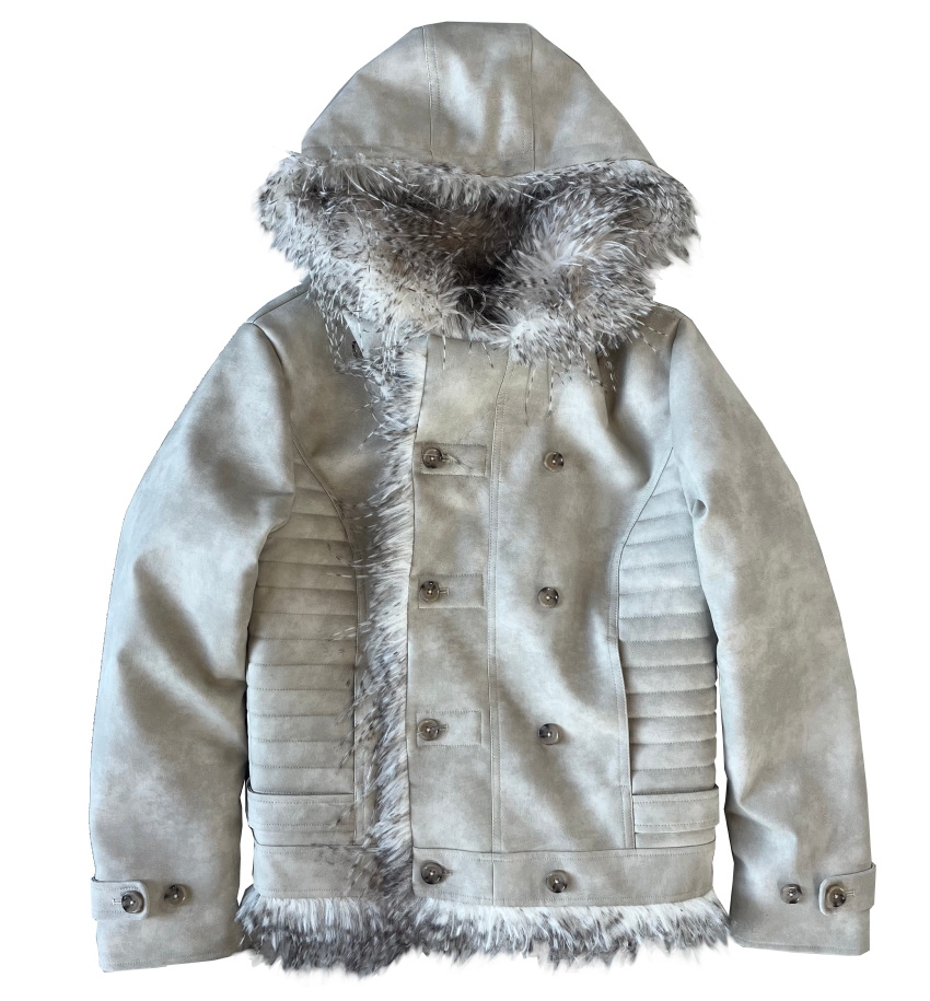 White faux leather jacket