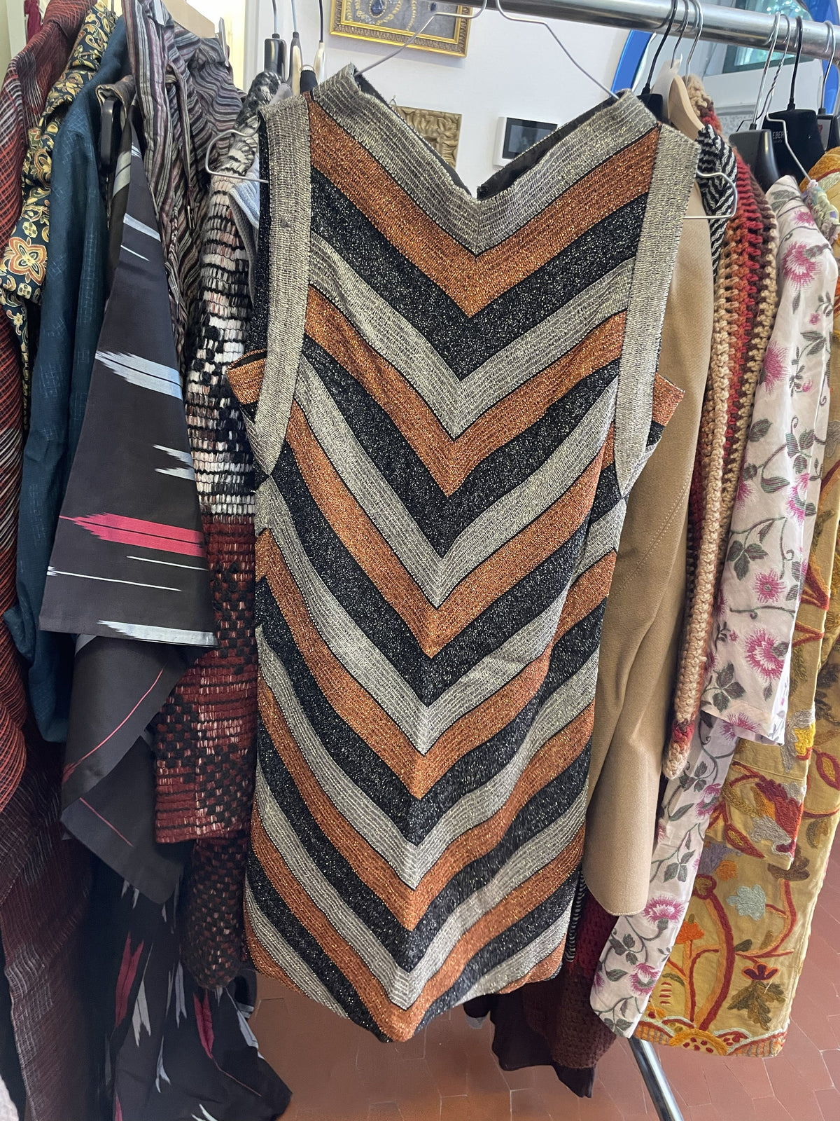Vintage metallic mini dress