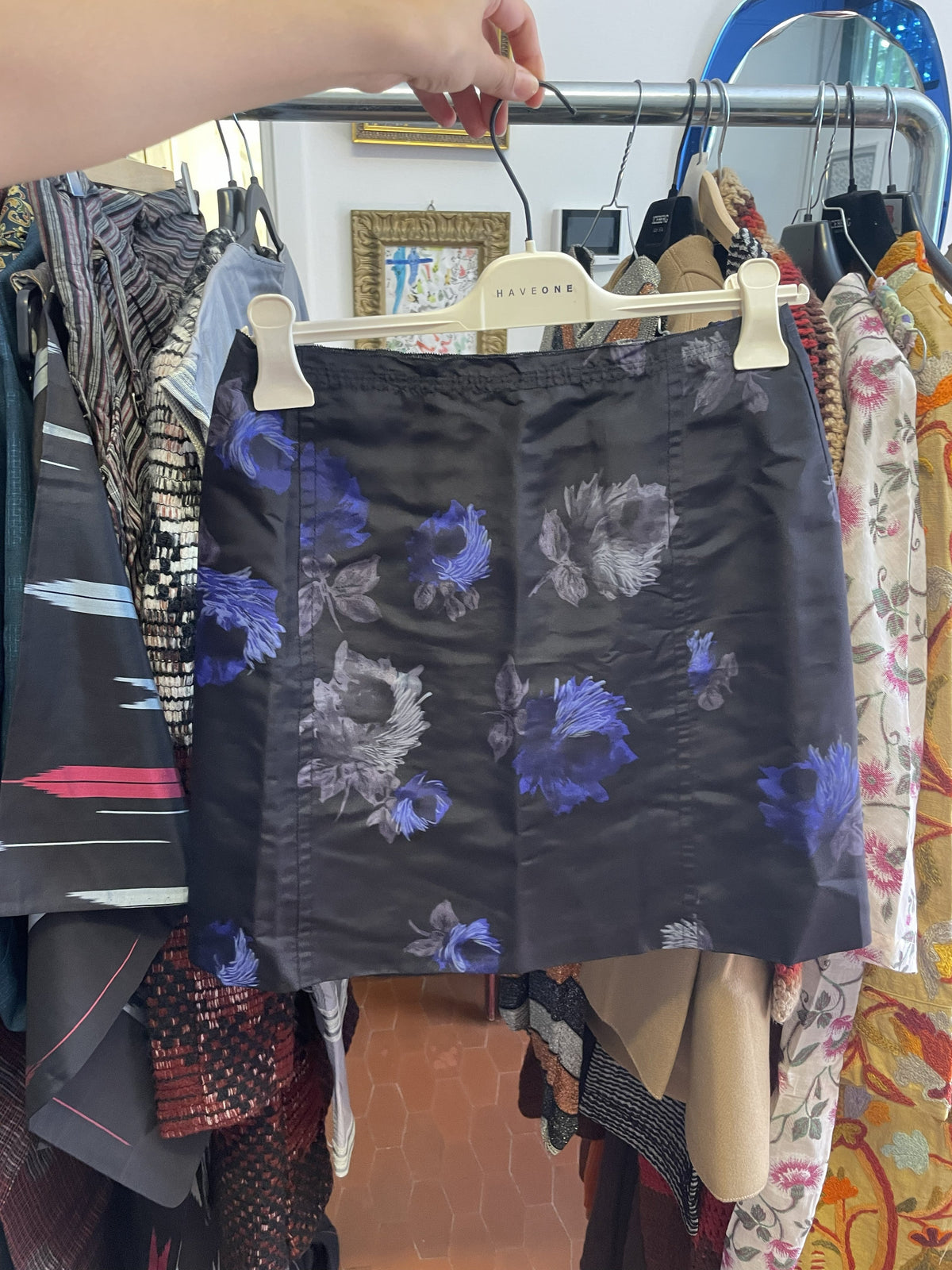 Prada black mini skirt