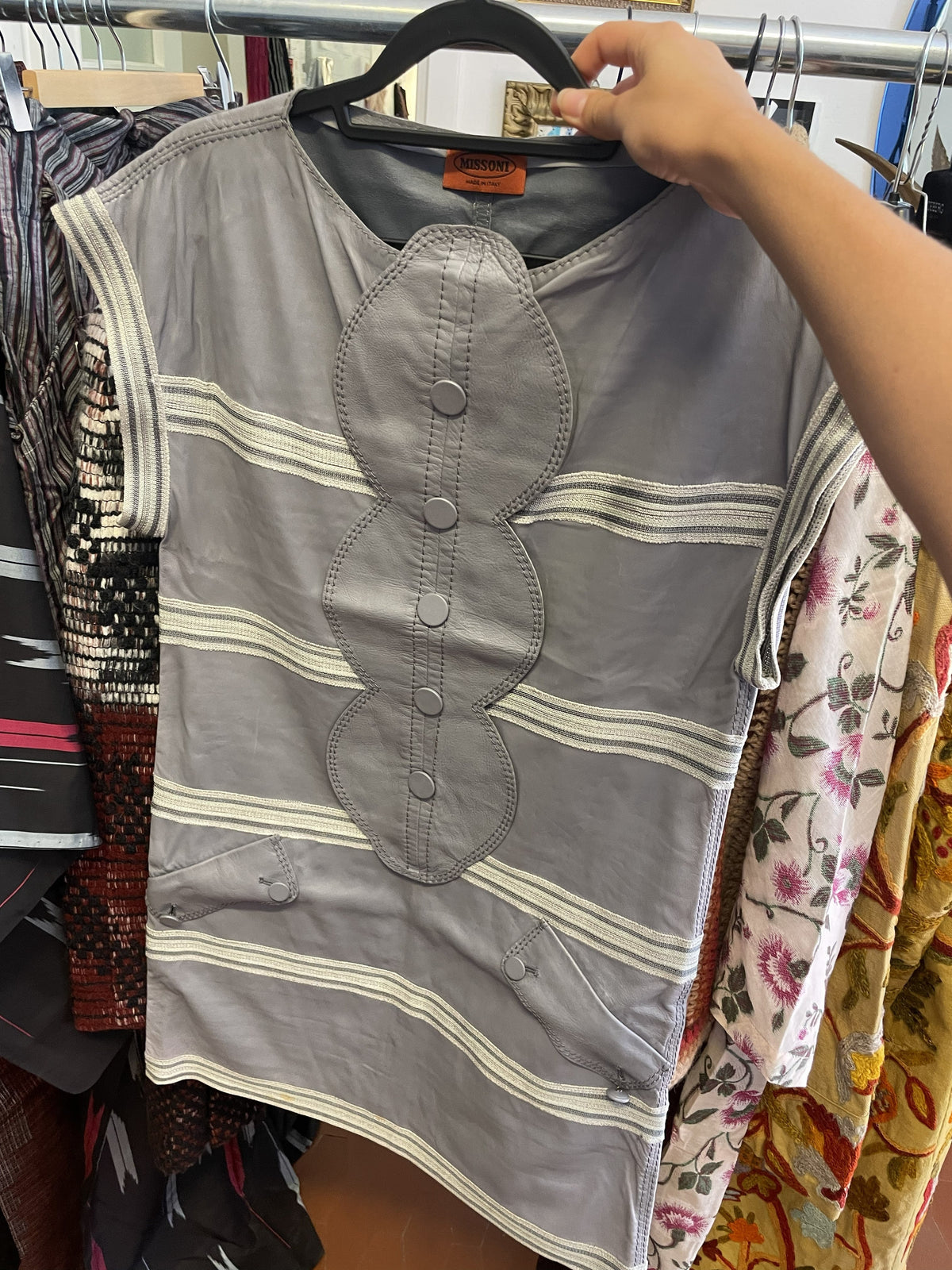 Missoni leather top