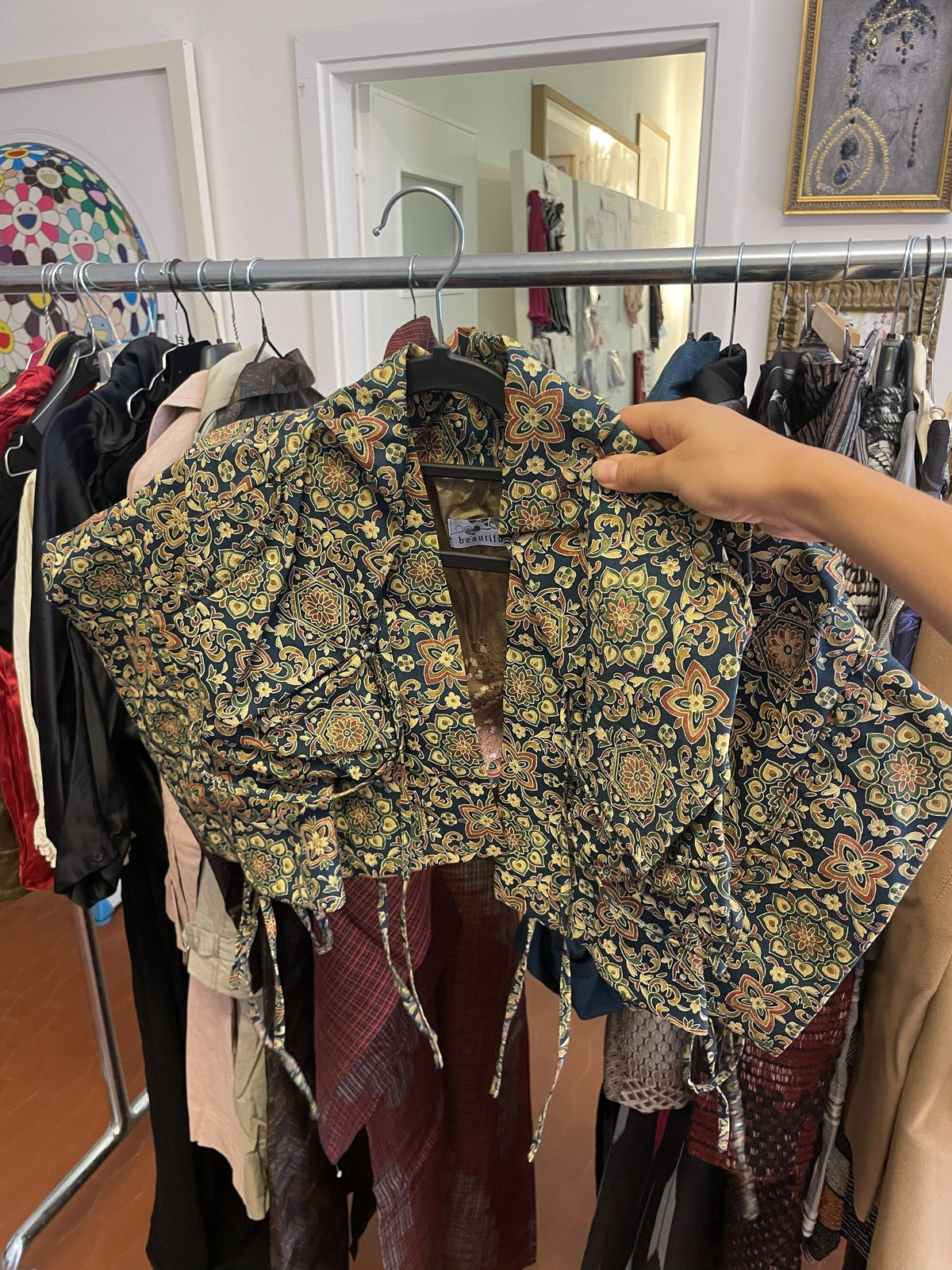 Vintage cropped kimono jacket