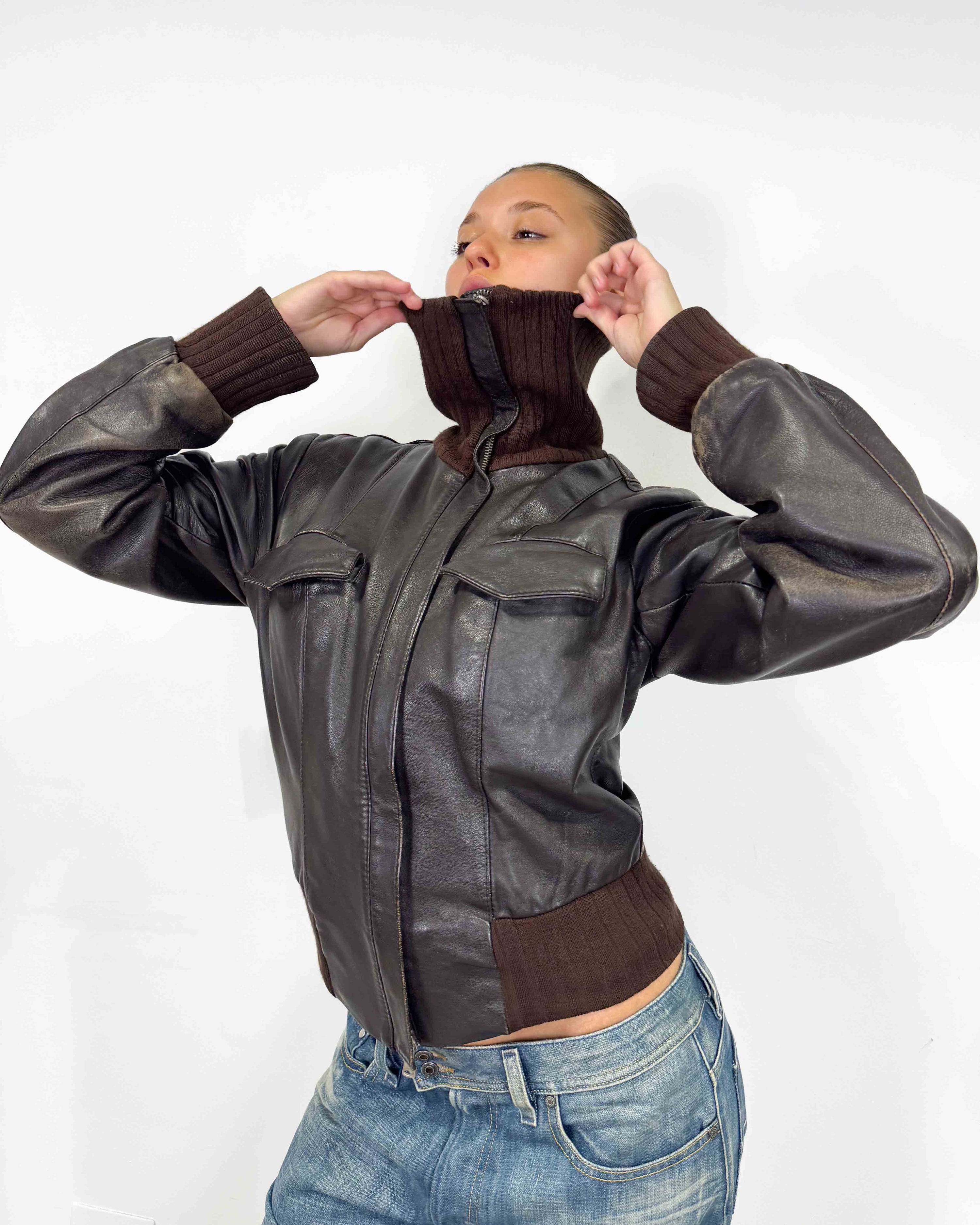 The carola leather jacket