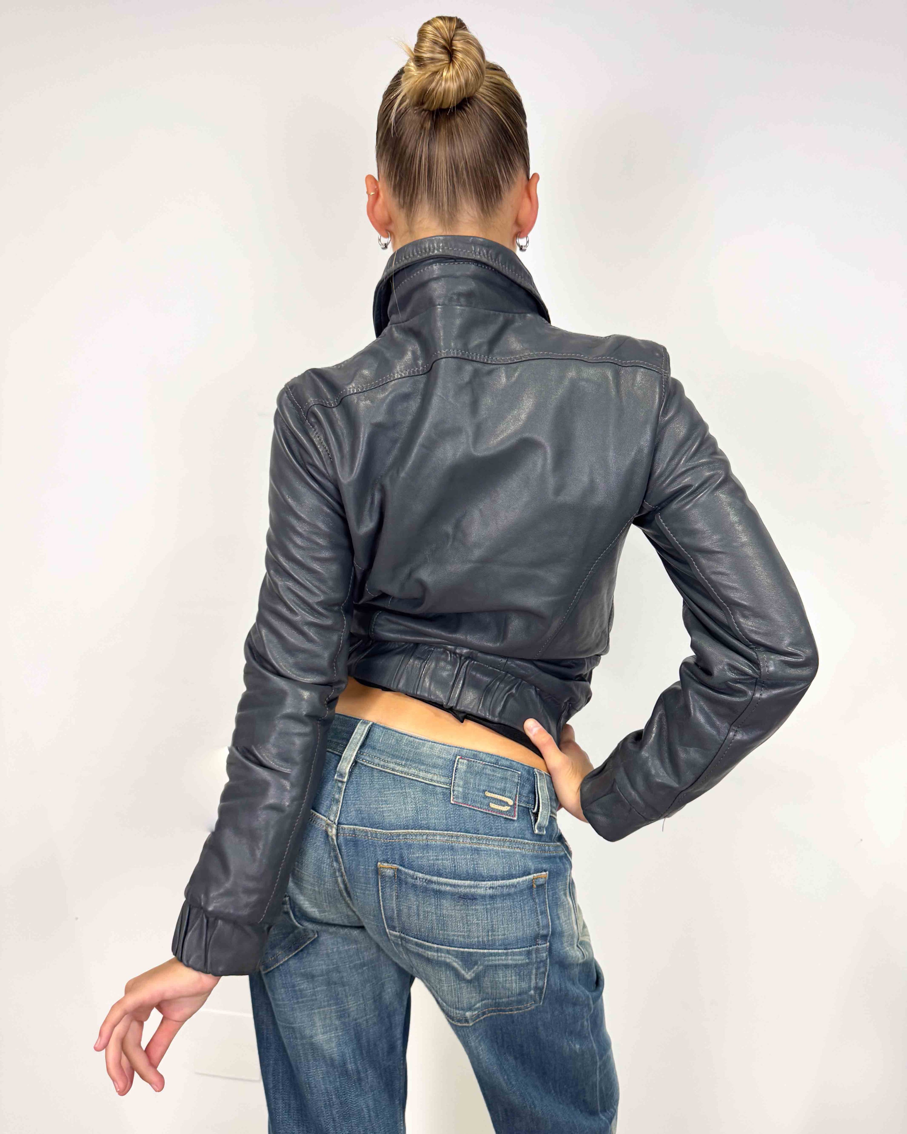 The emerald leather jacket