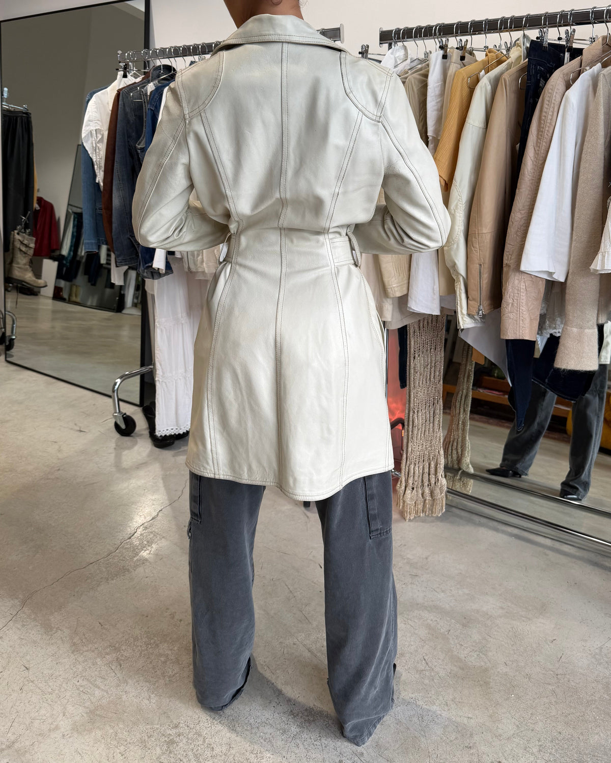 The jasmina leather coat