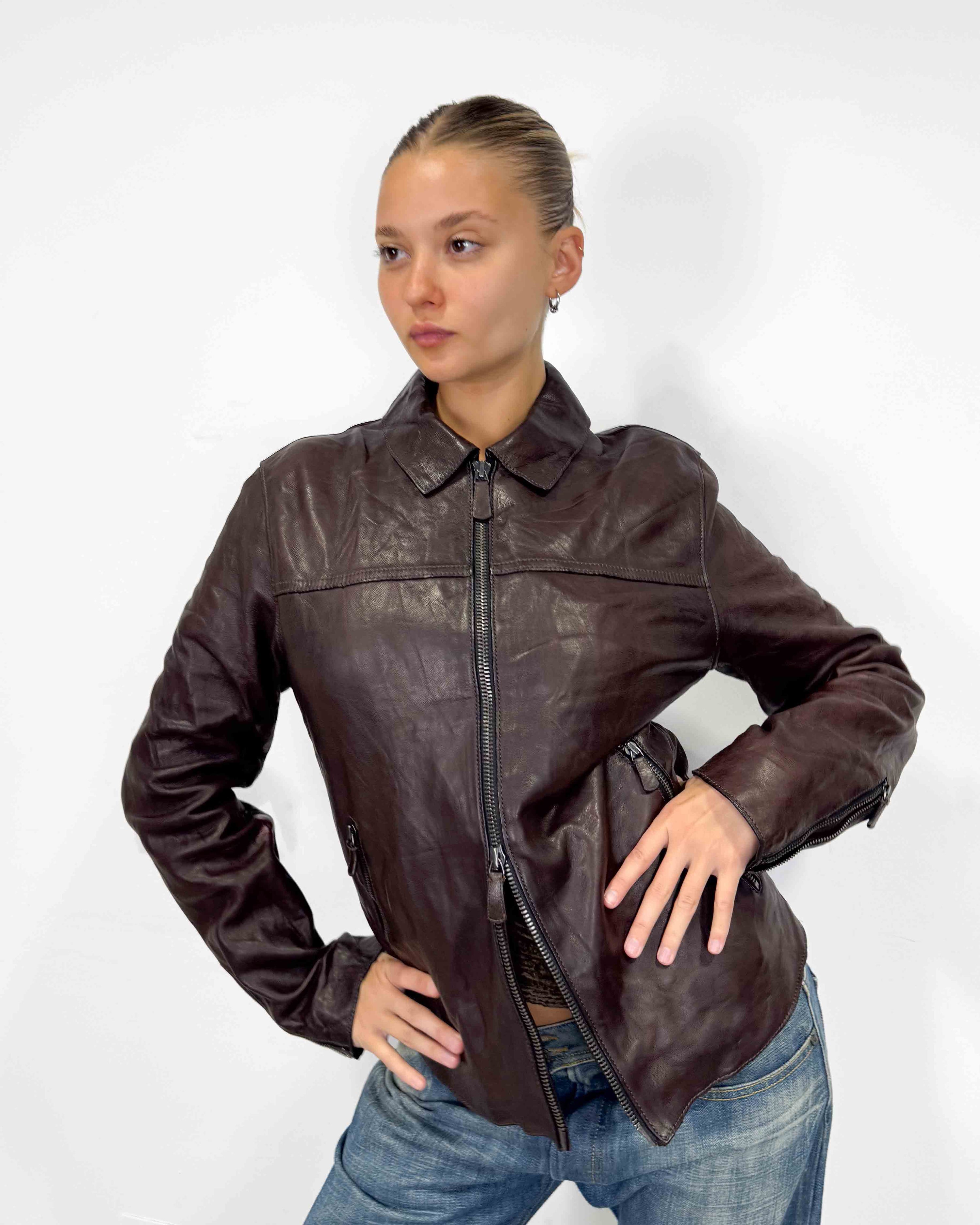 The amanda leather jacket by coach