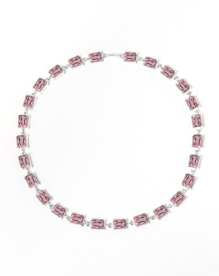 Pink quartz necklace