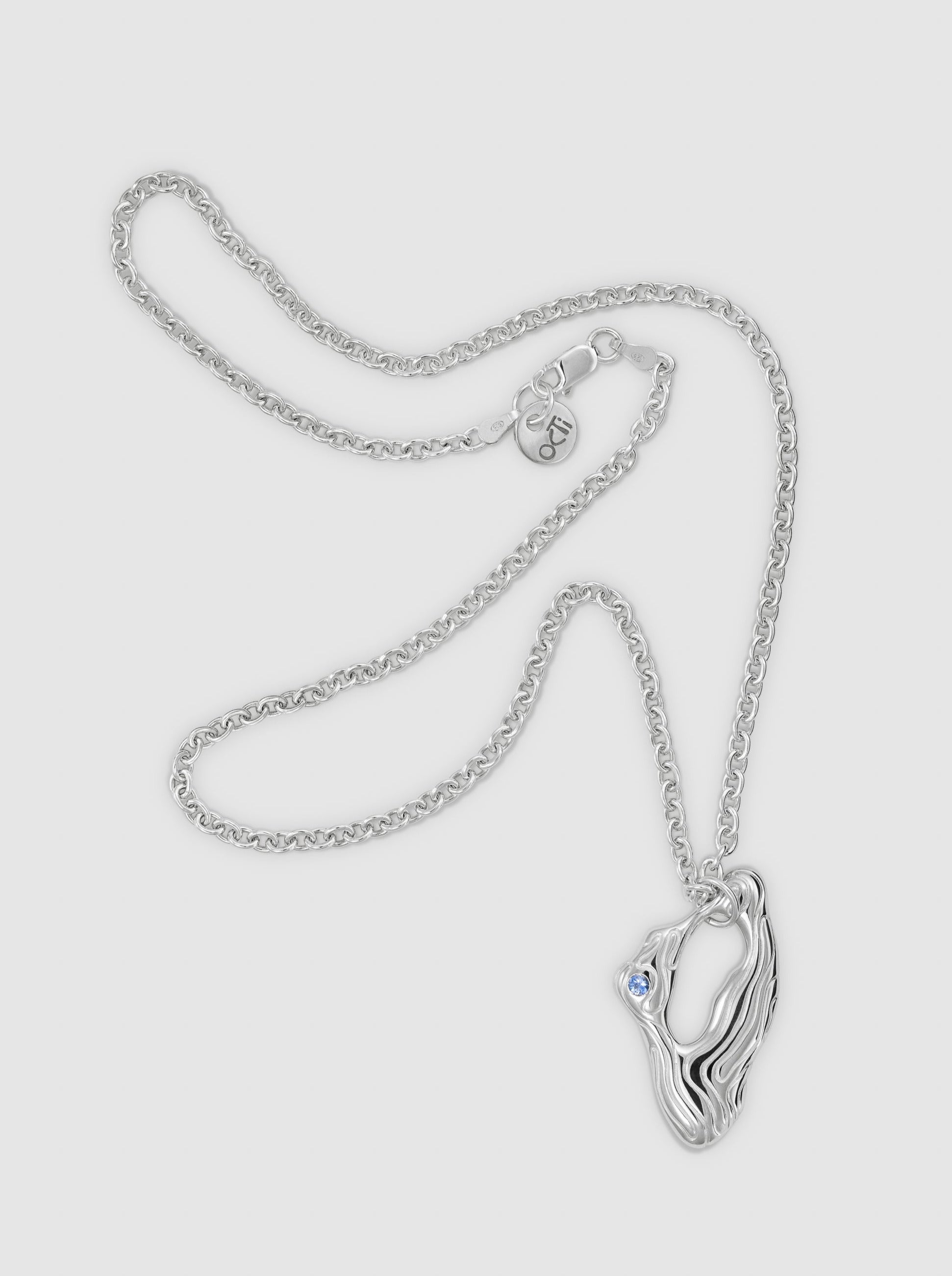 Island pendant necklace with sapphire