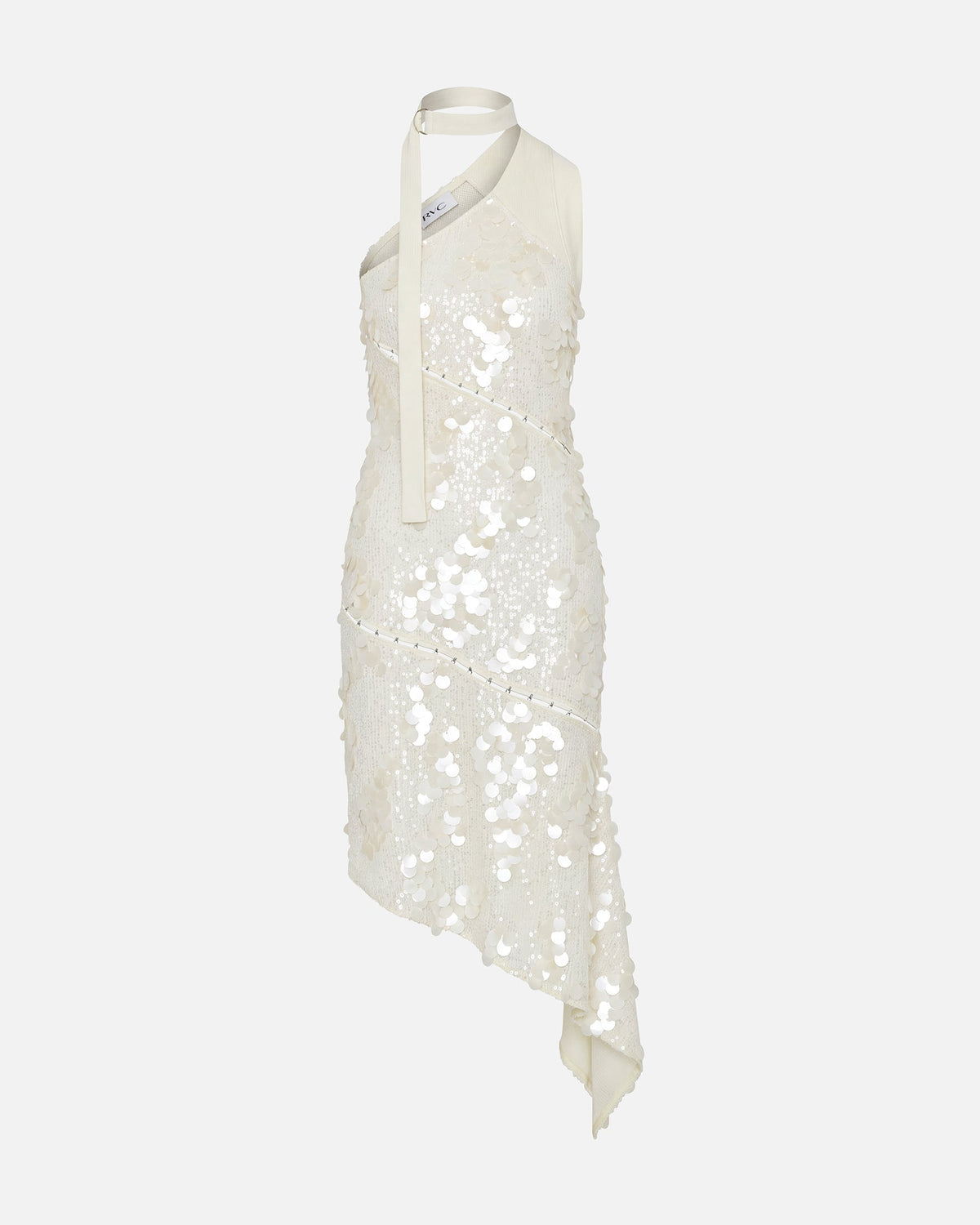 Asymmetric sequin dress ivory