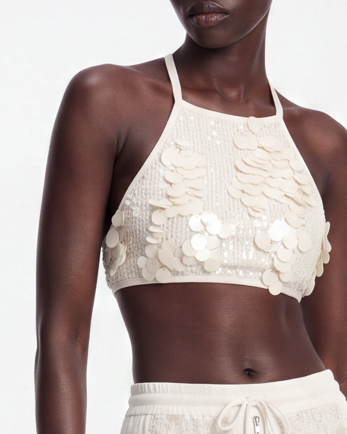 Sequin bralette ivory