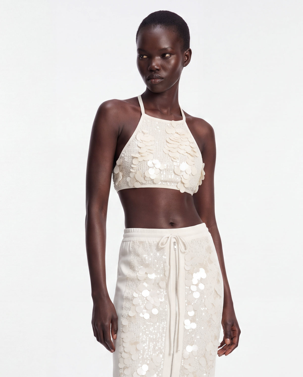 Sequin bralette ivory
