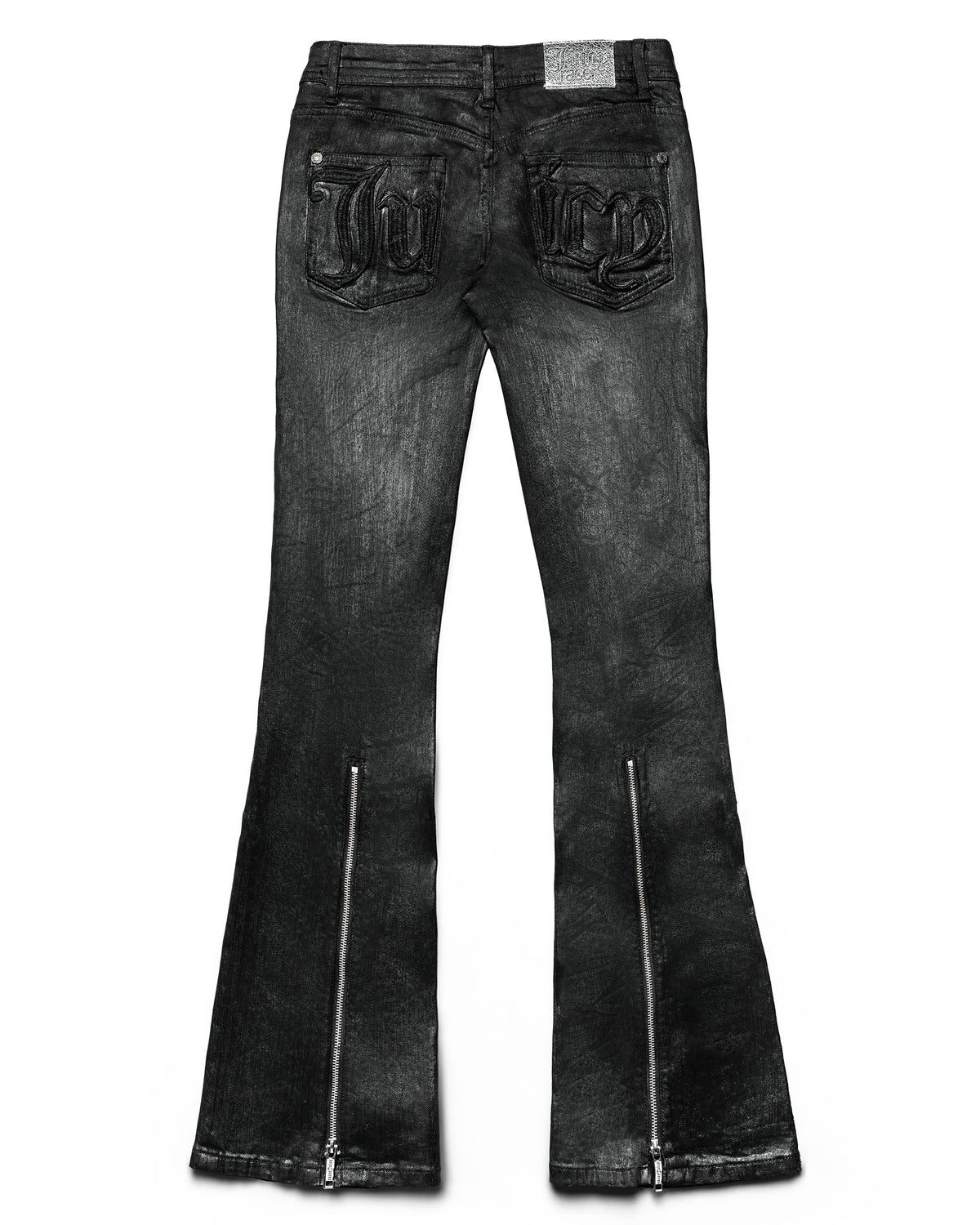 Juicy x racer waxed flared denim