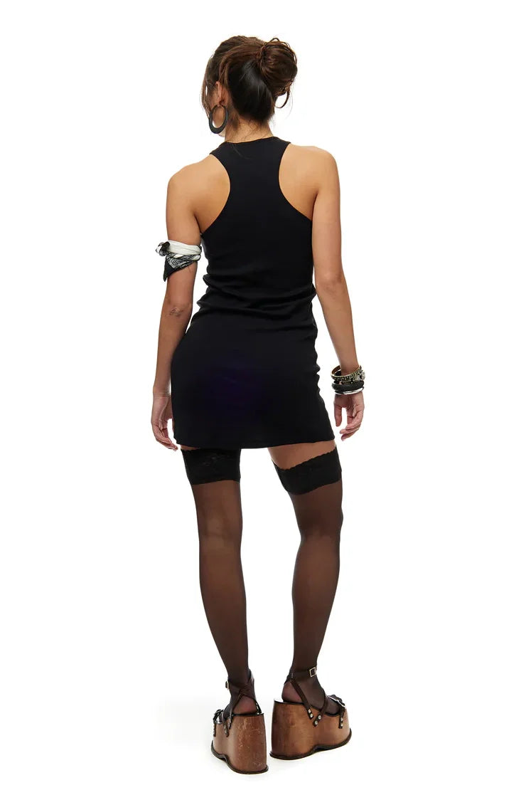 Gaffa tape tank dress - black