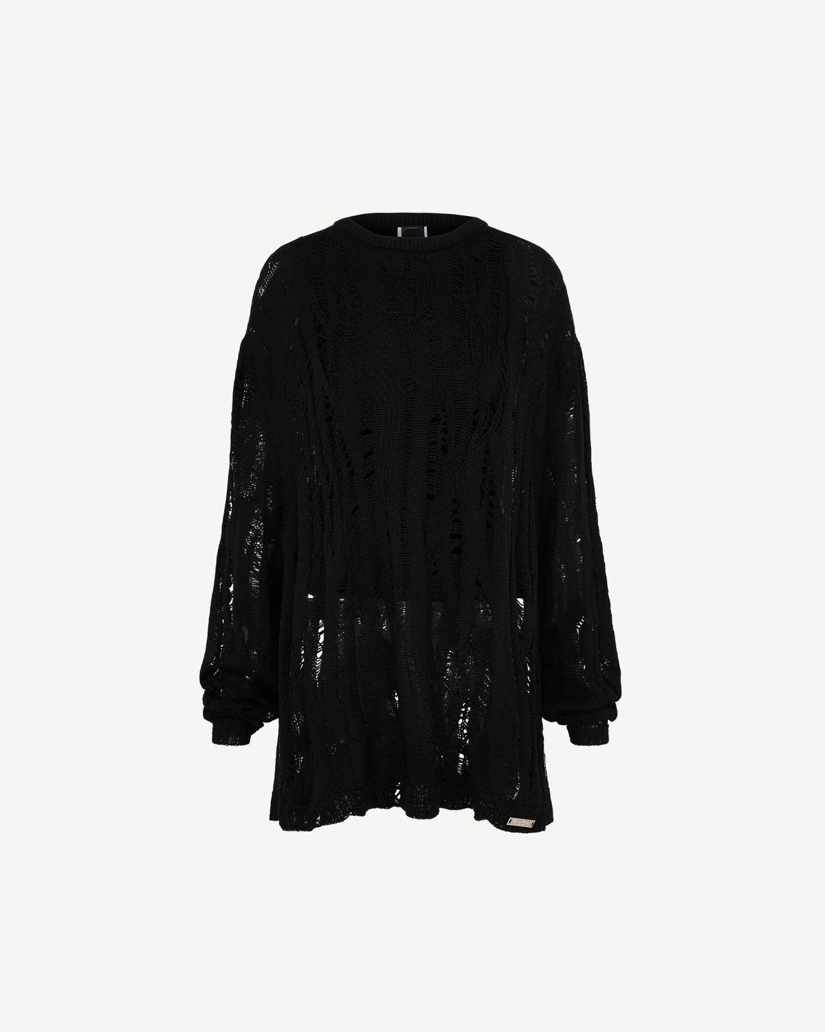 Layered knit sweater black