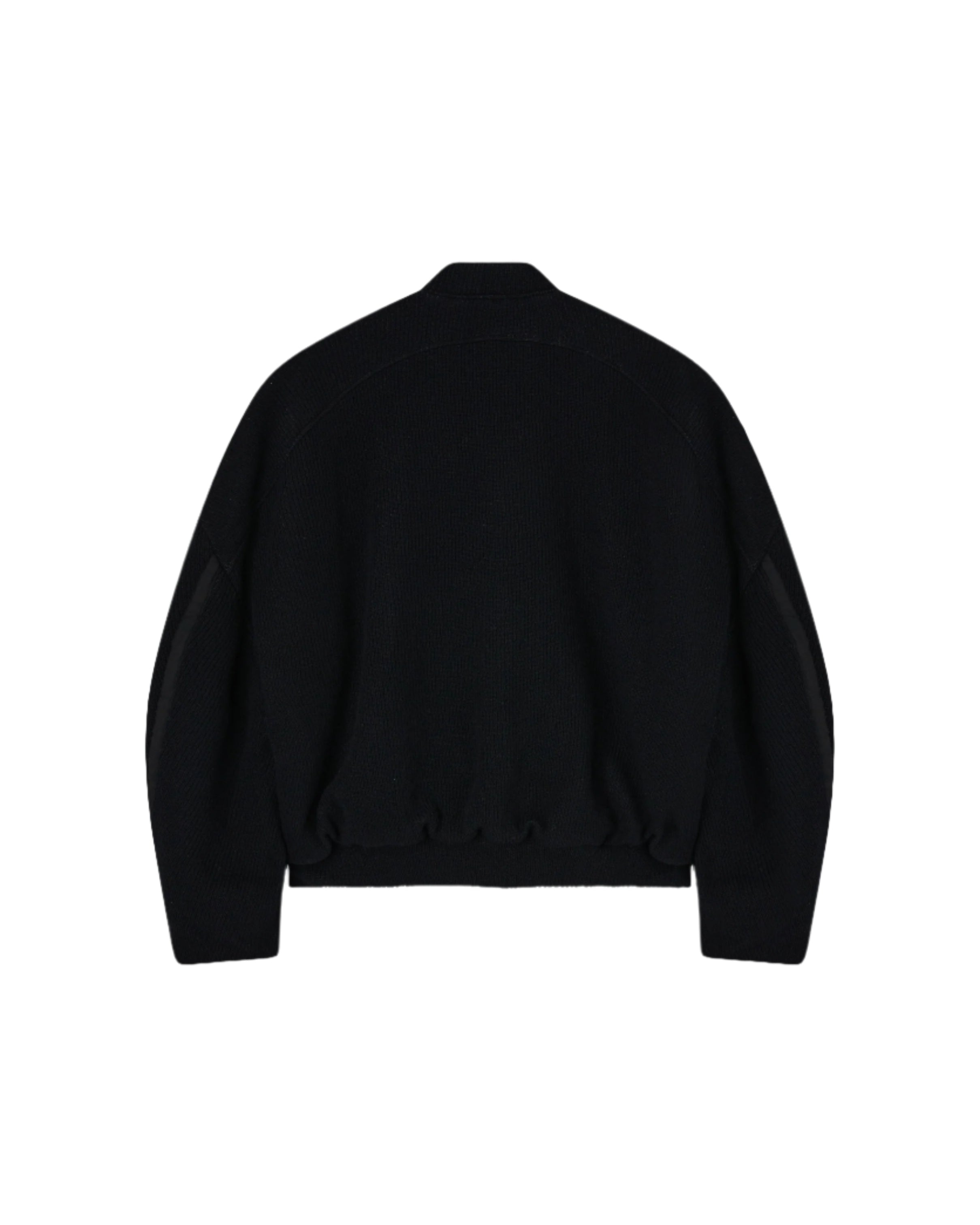 Bulldog knit bomber black