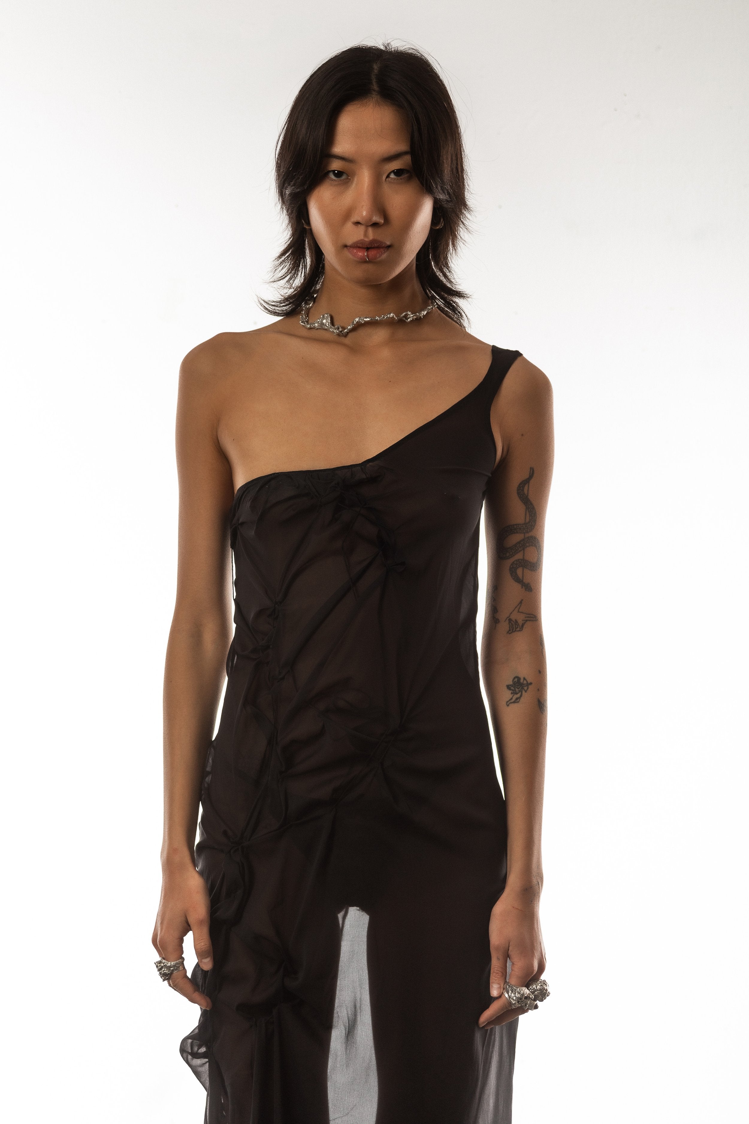Silk knotted dress