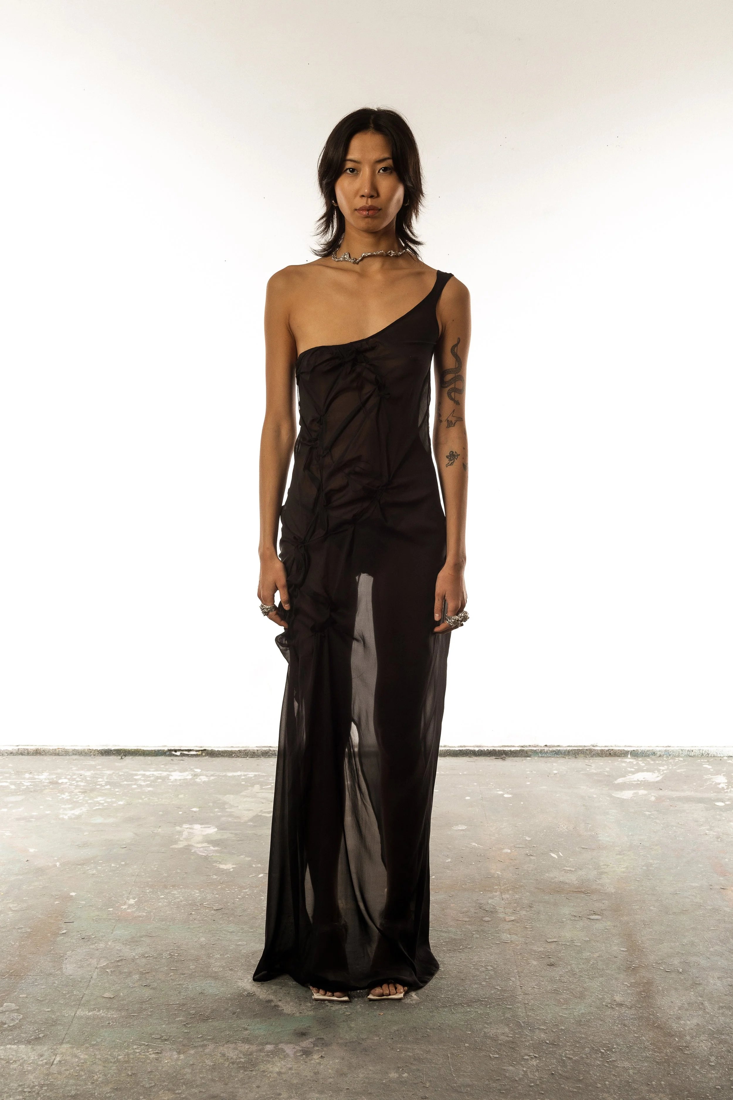 Silk knotted dress