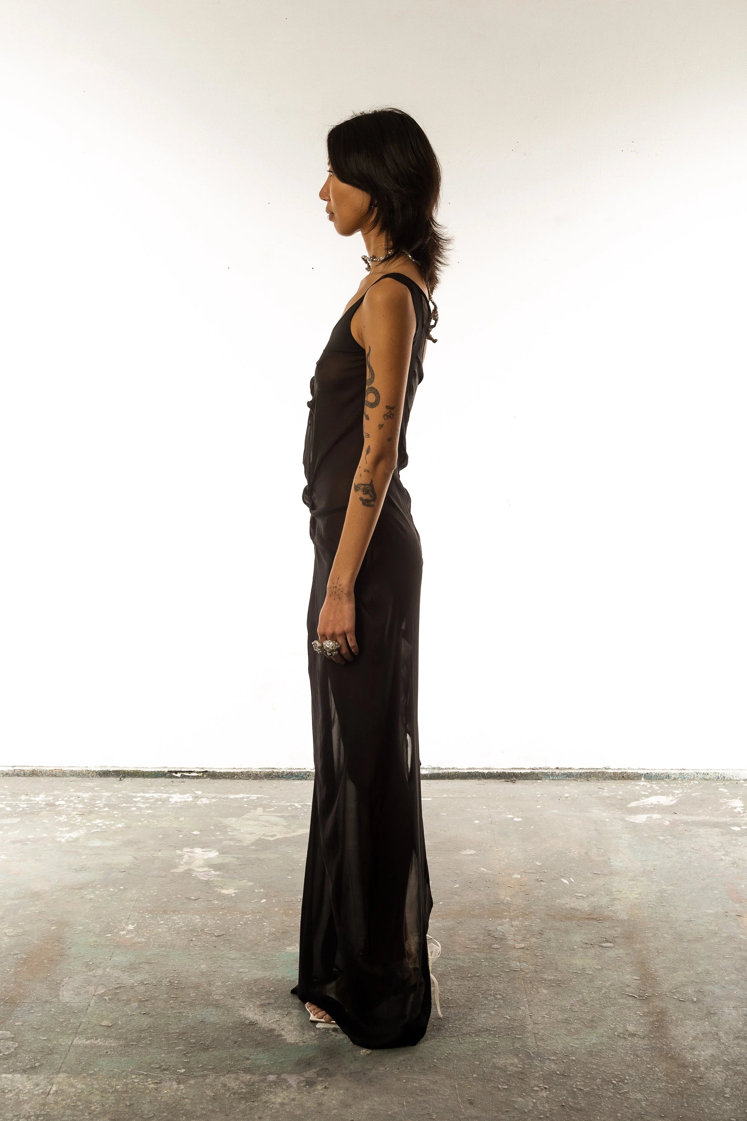 Silk knotted dress