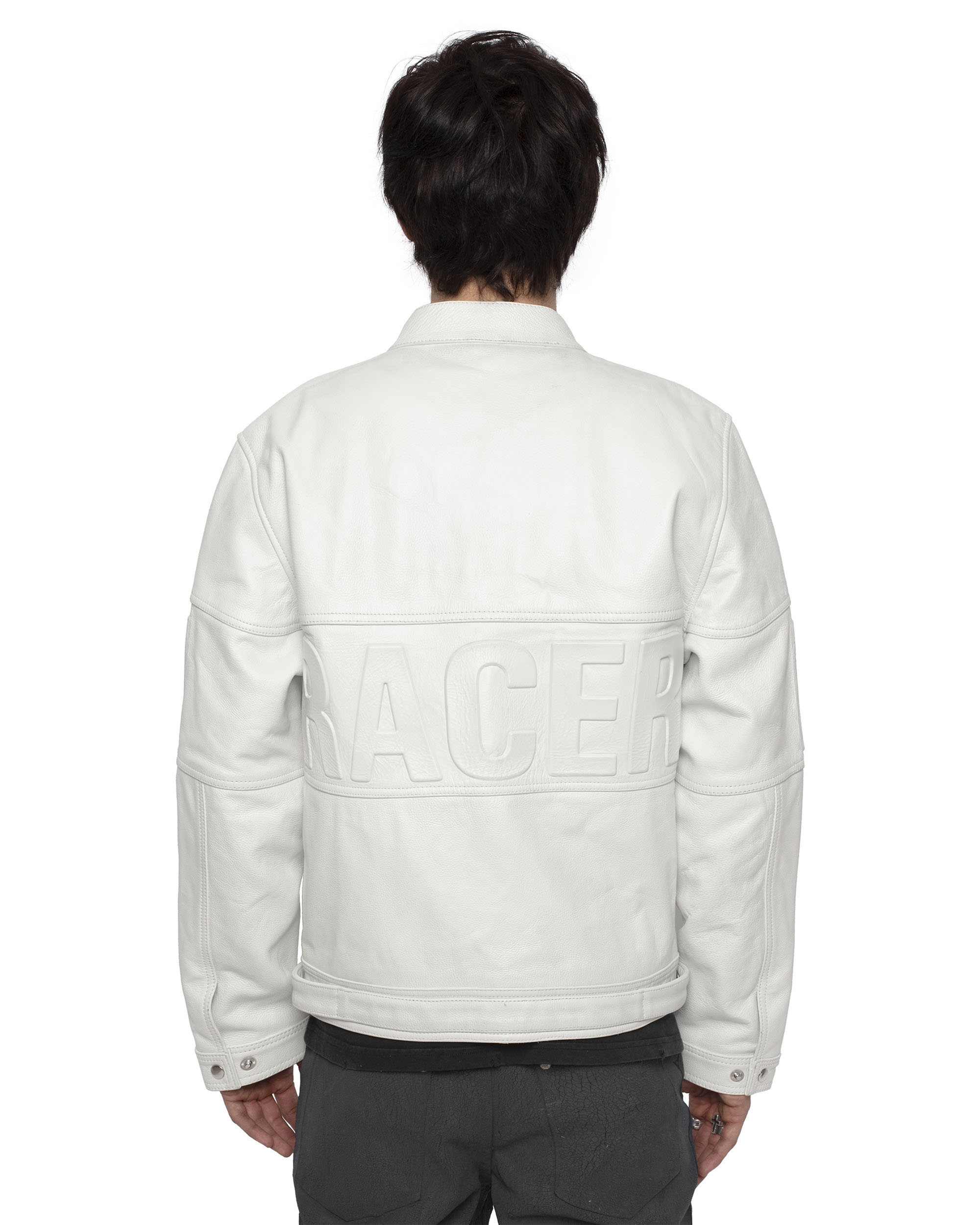 White embossed leather jacket