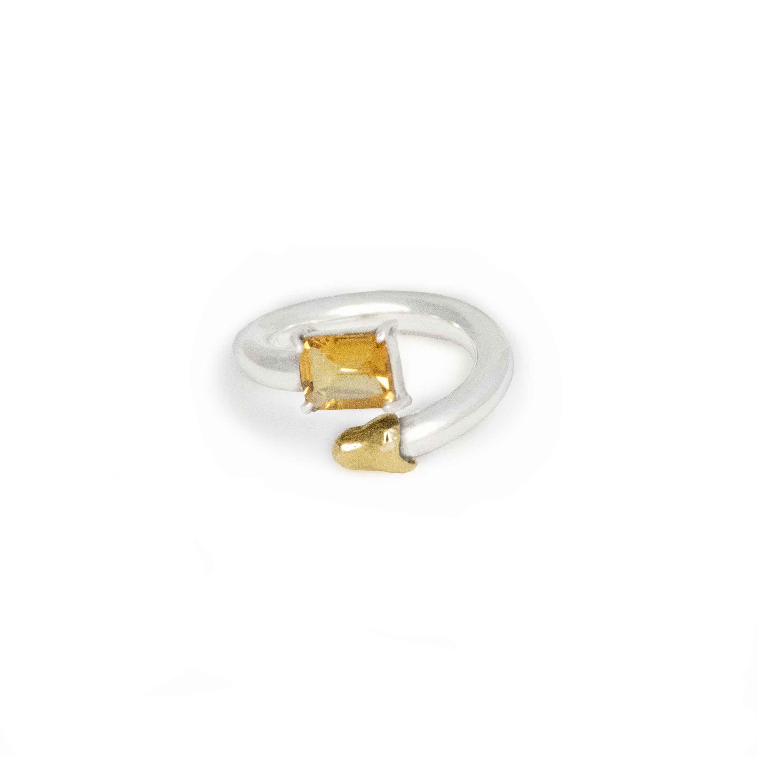 Lemon quartz ring & melted