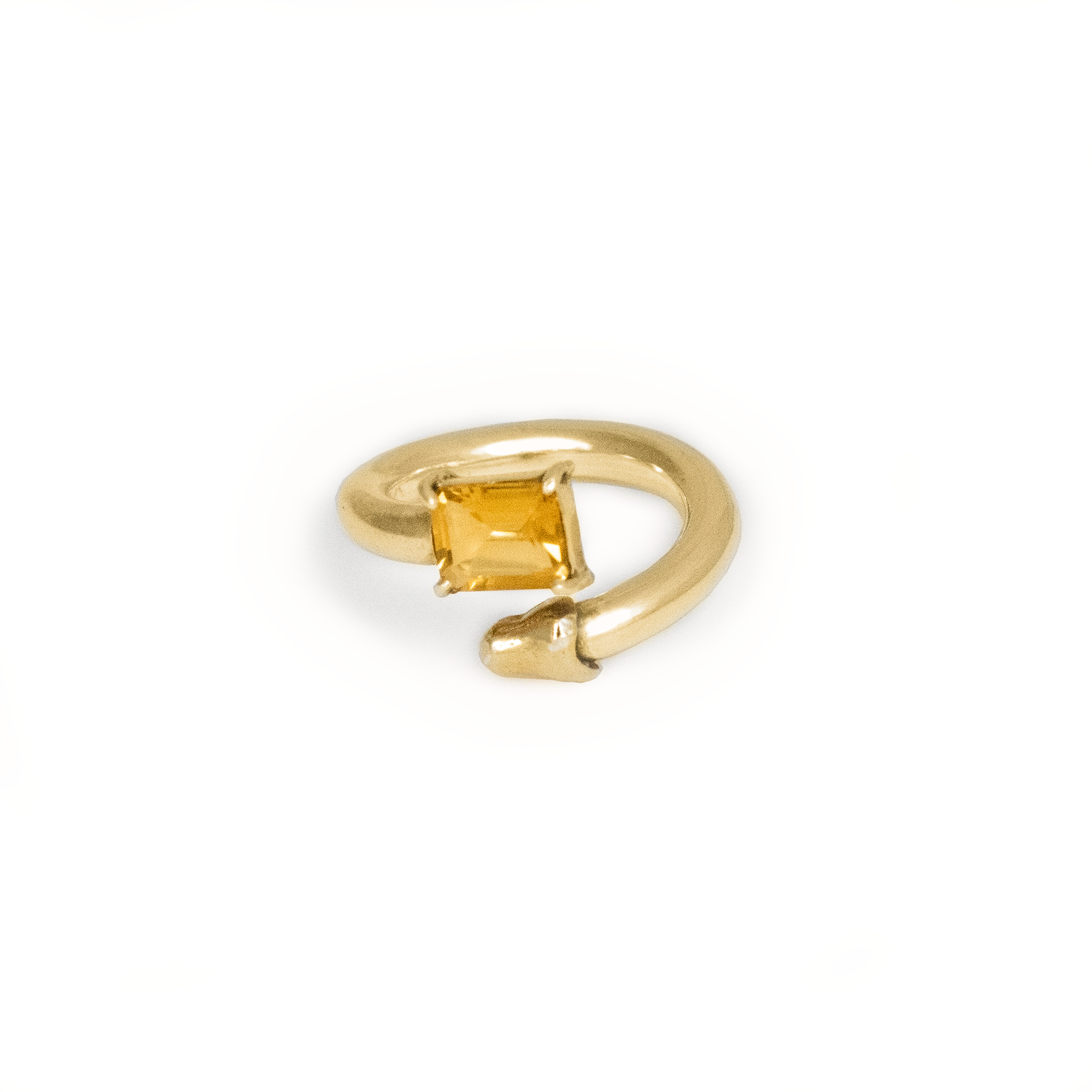 Lemon quartz ring & melted