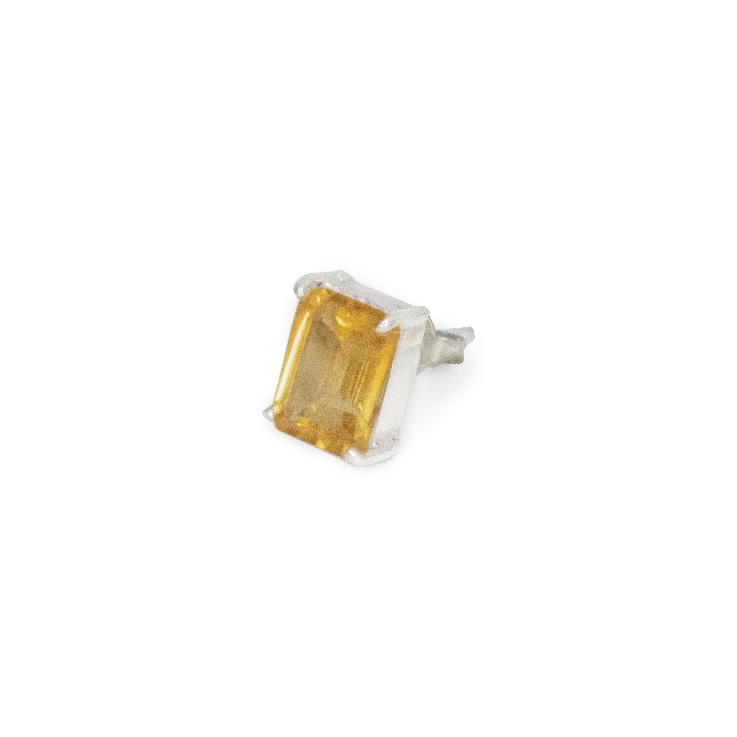 Lemon quartz stud