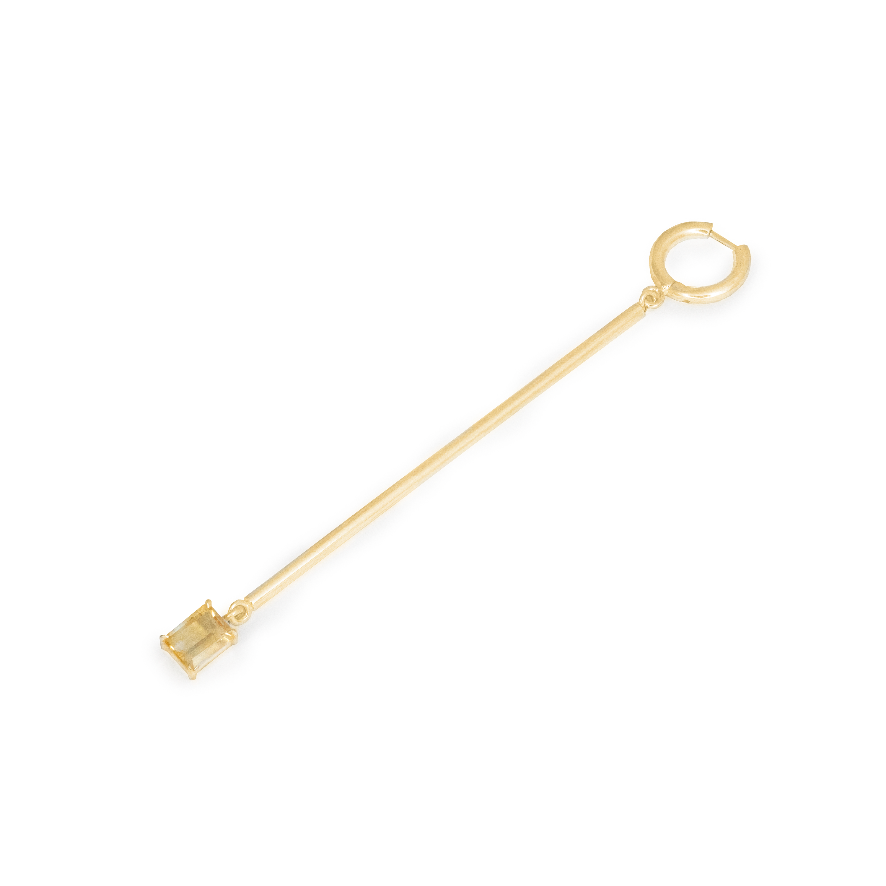 Bar & lemon quartz loa hoop