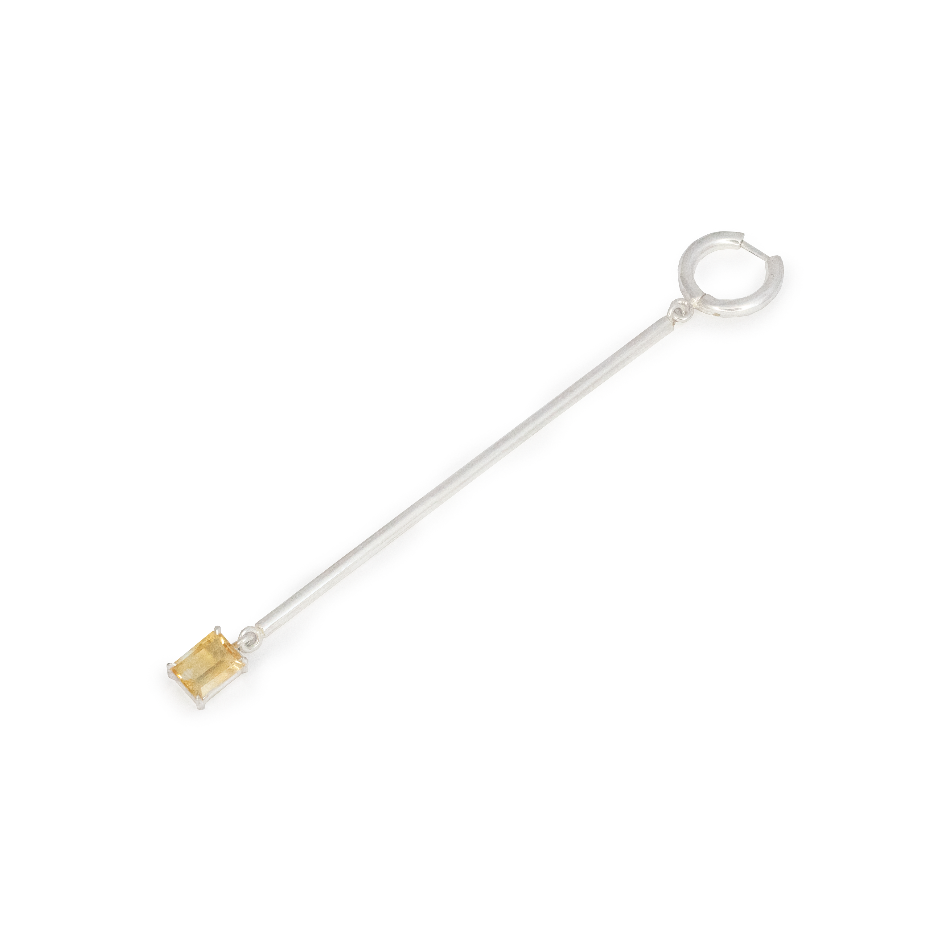 Bar & lemon quartz loa hoop