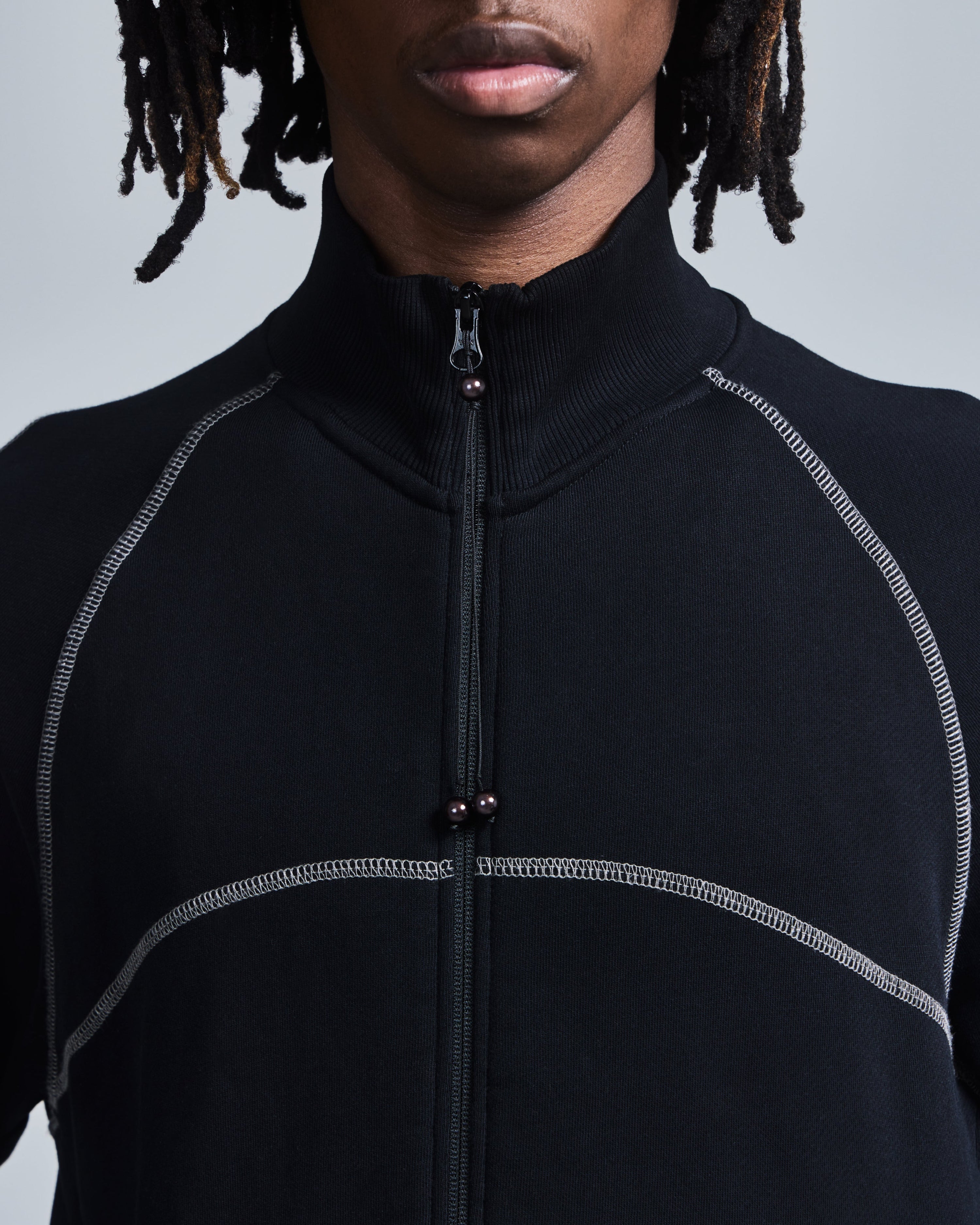Coverstitch zip-up jacket