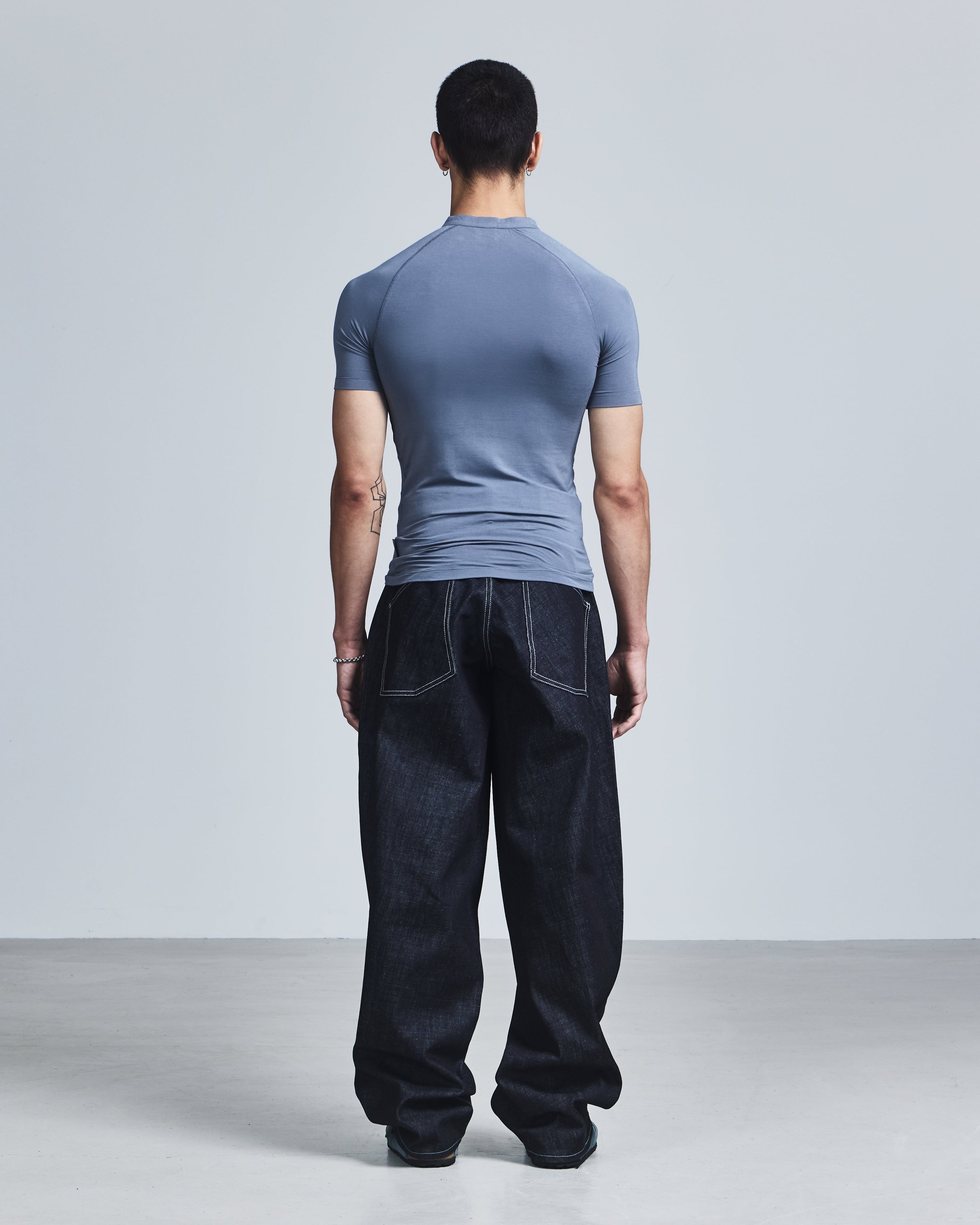 Asymmetric henley shirt
