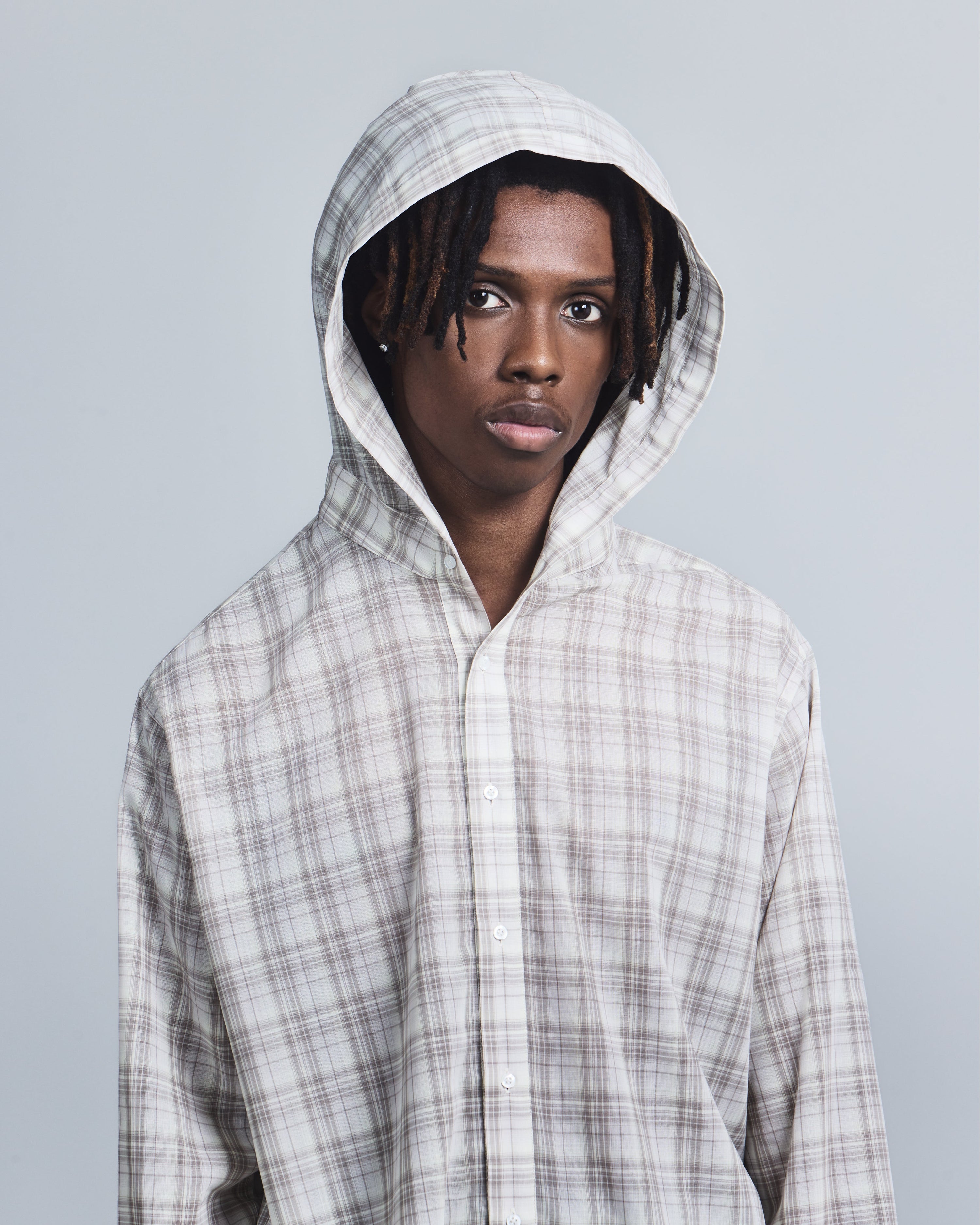 Hooded oxford shirt