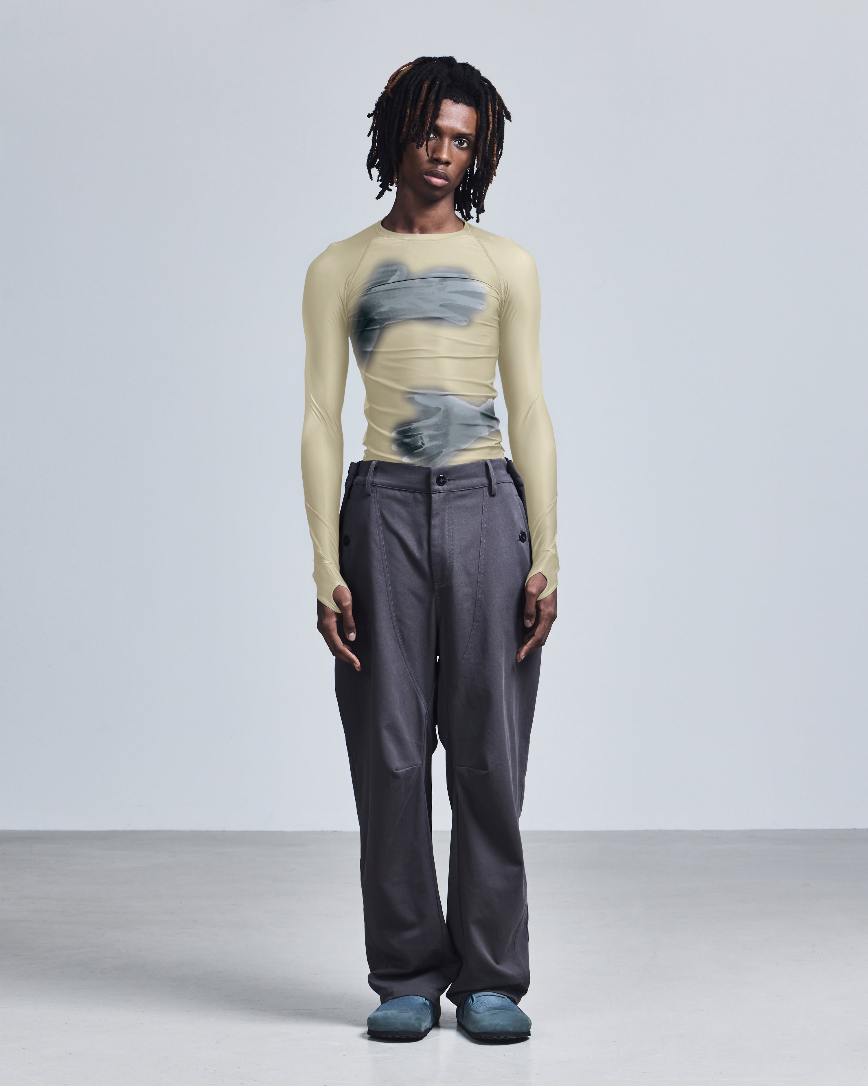Pleated fatigue pant