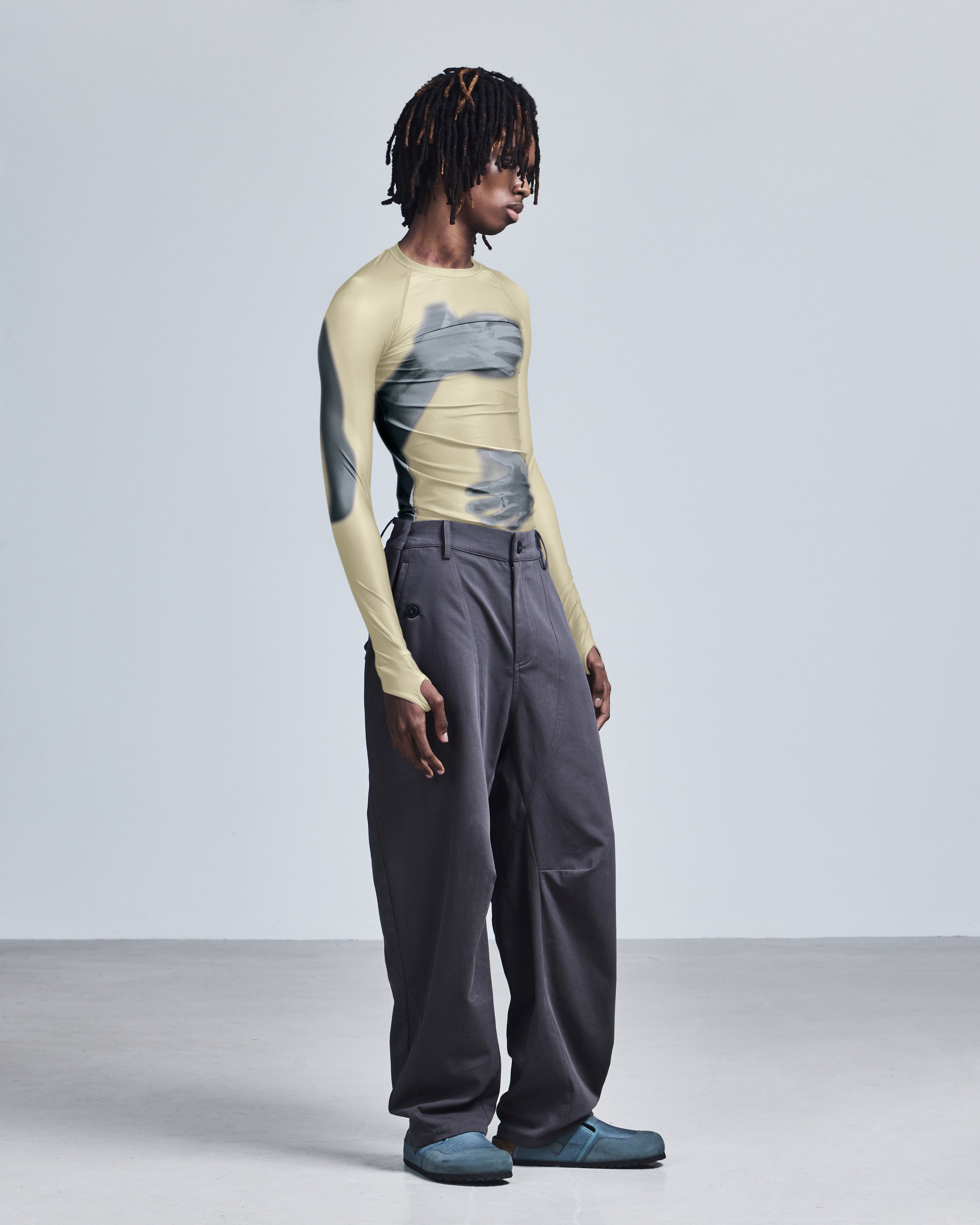 Pleated fatigue pant