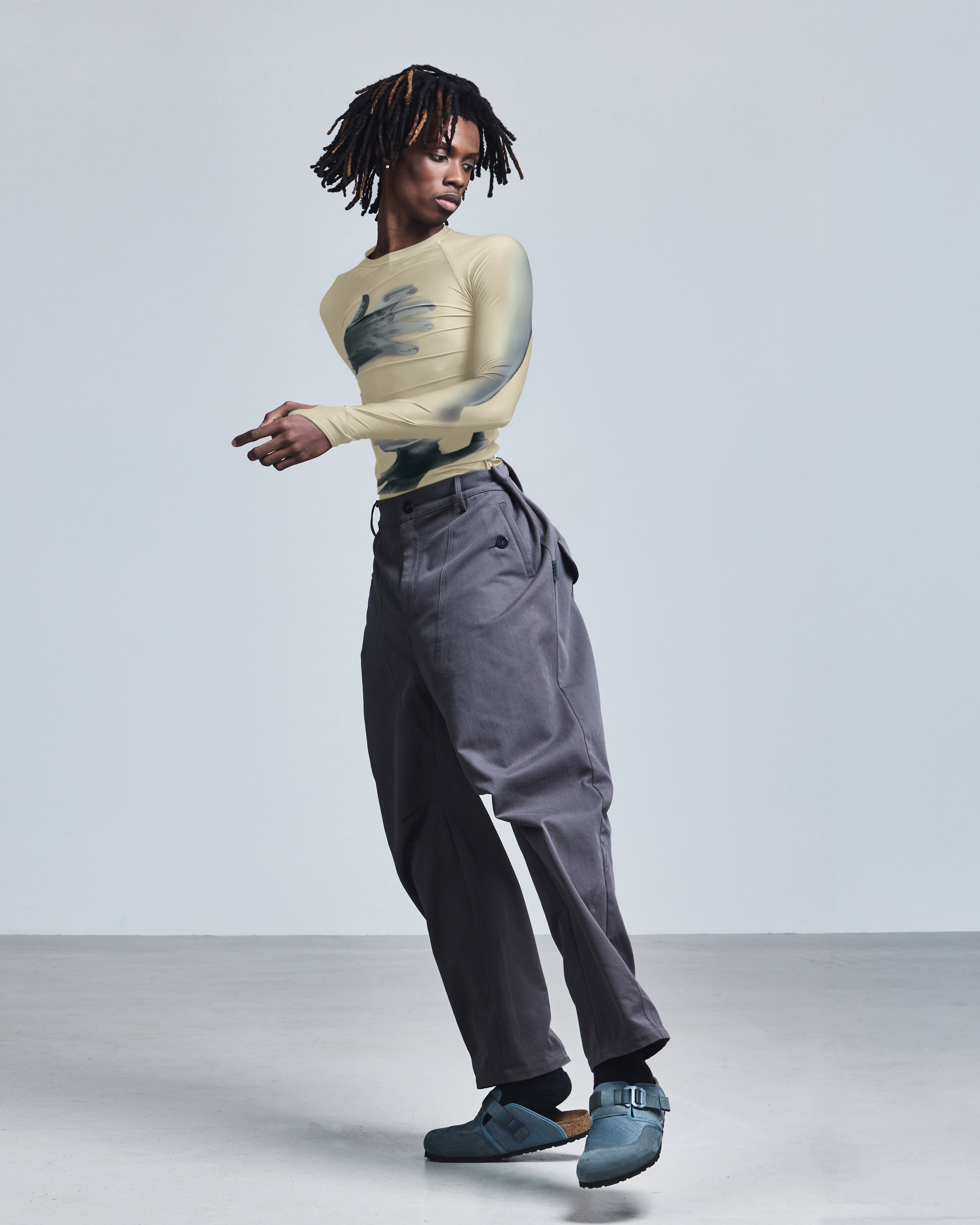 Pleated fatigue pant