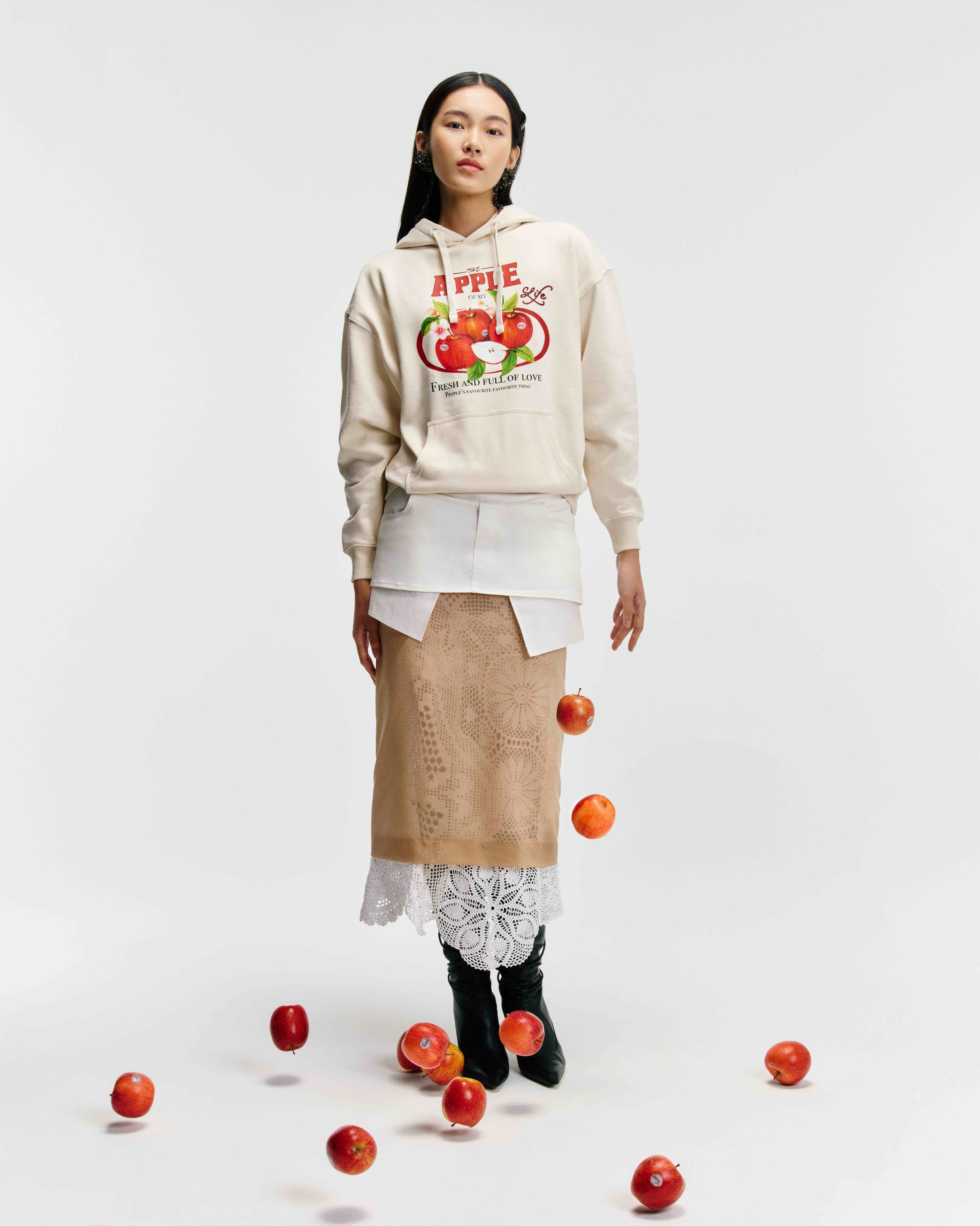 Felpa 'the apple of my life'