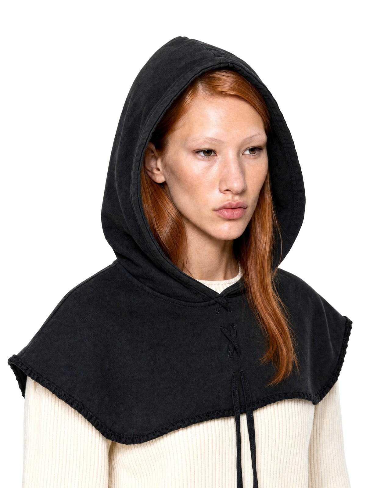 Chaperon hood cotton black