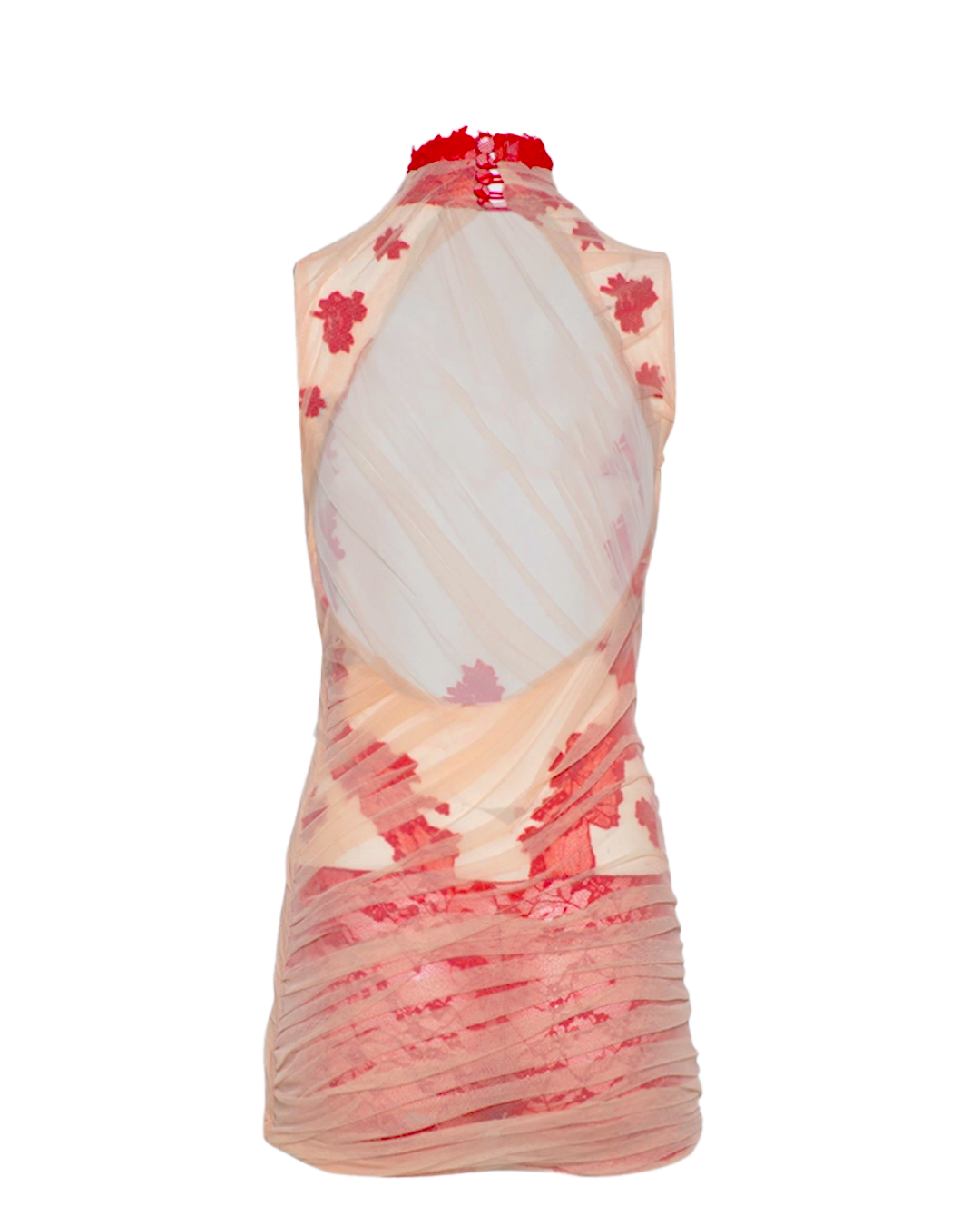 Lace desire nude mini dress
