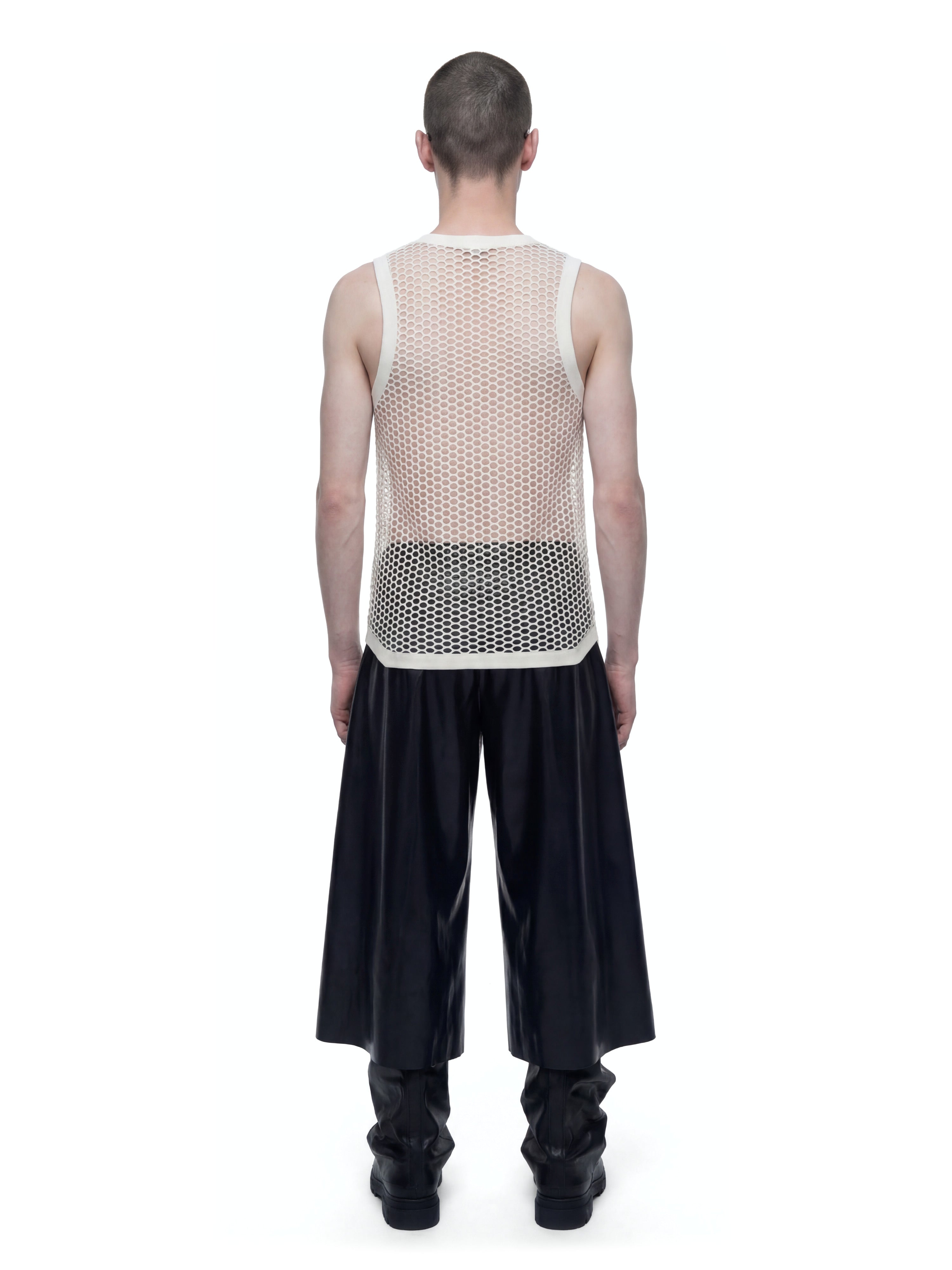 Latex pleated trousers