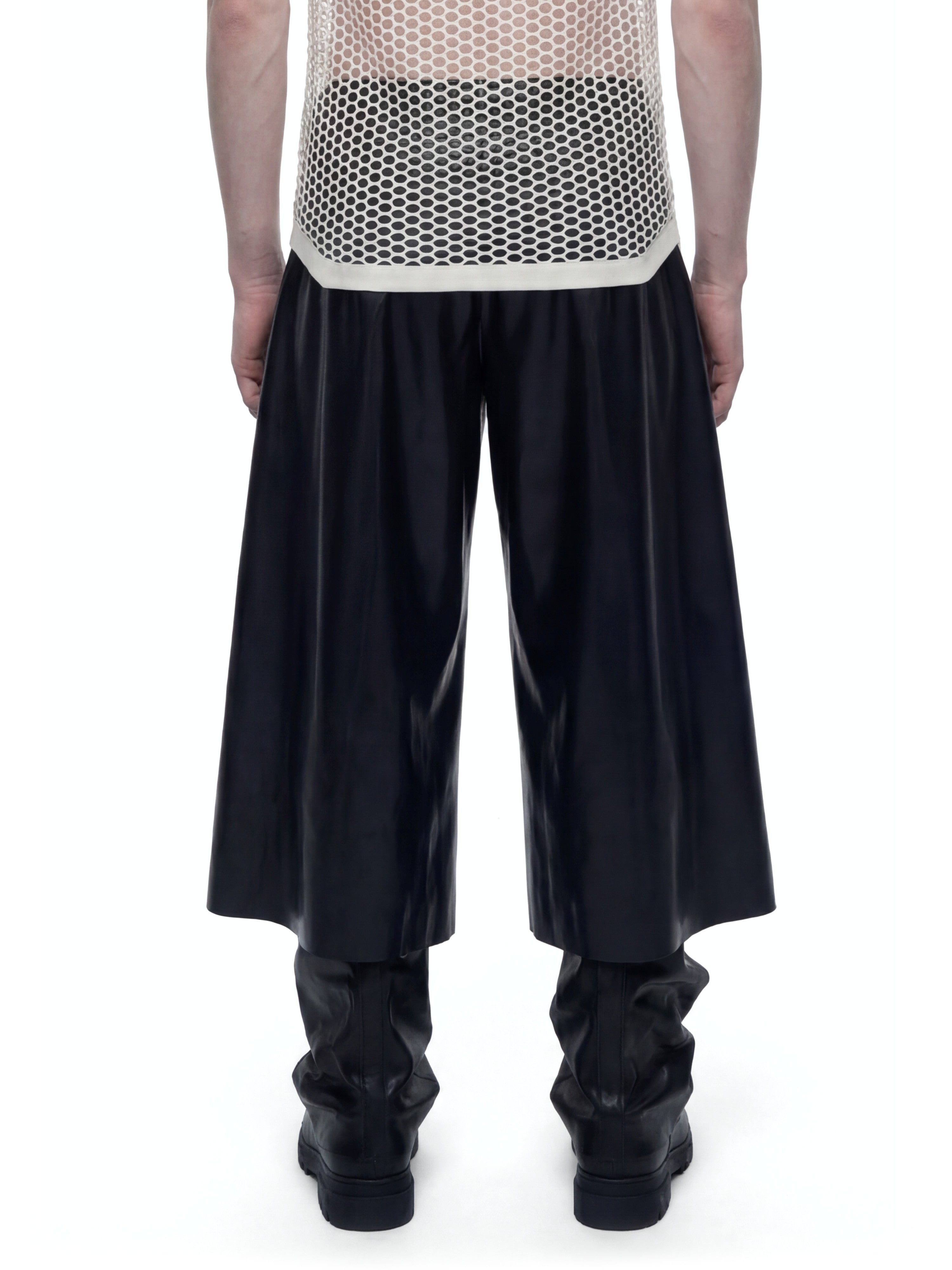 Latex pleated trousers