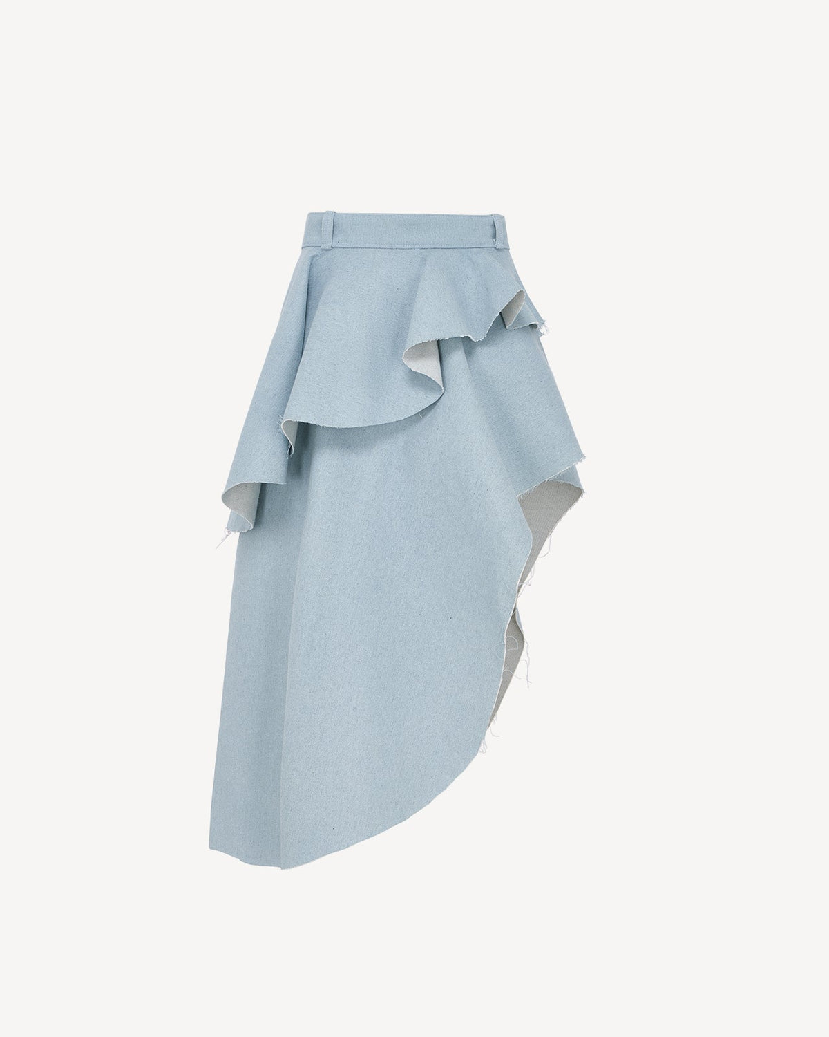 Layered wrap-skirt light blue