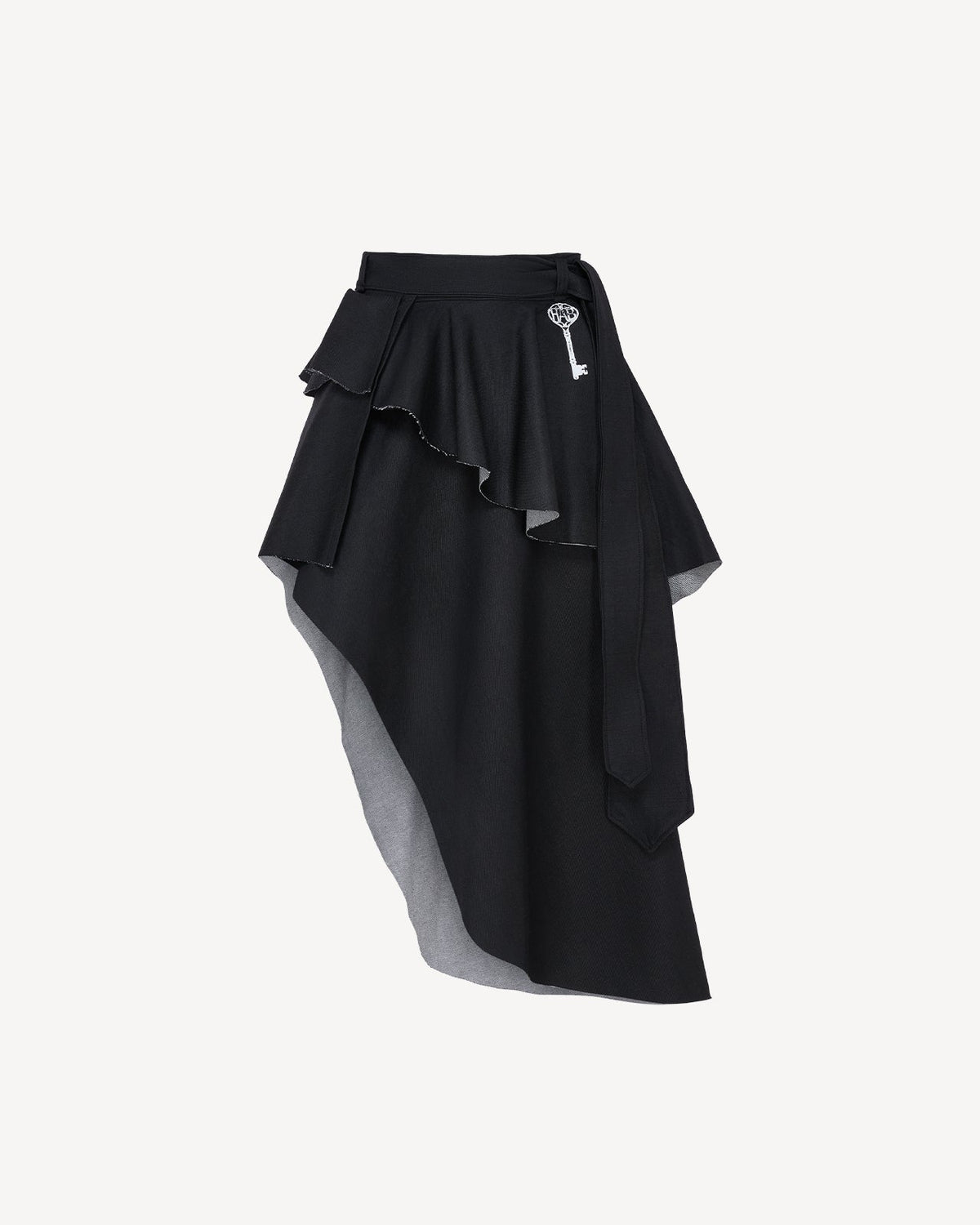 Layered wrap-skirt black