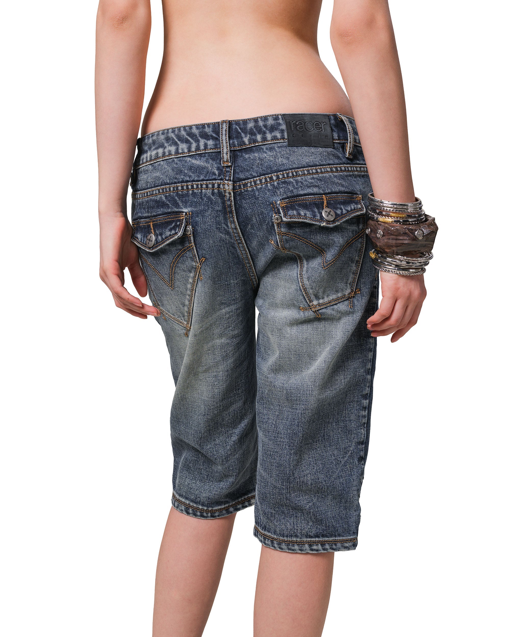 Long denim shorts