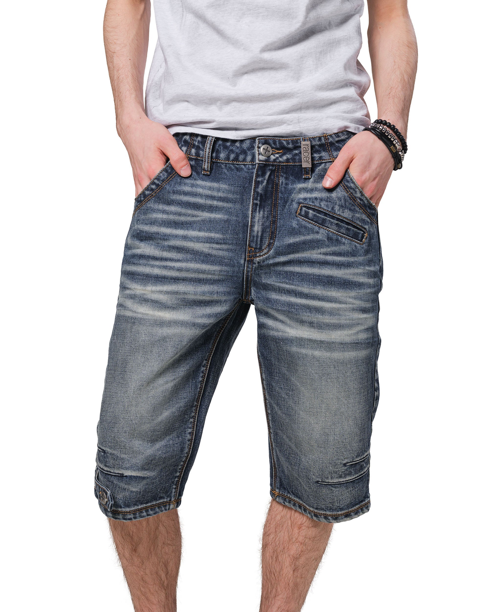 Long denim shorts