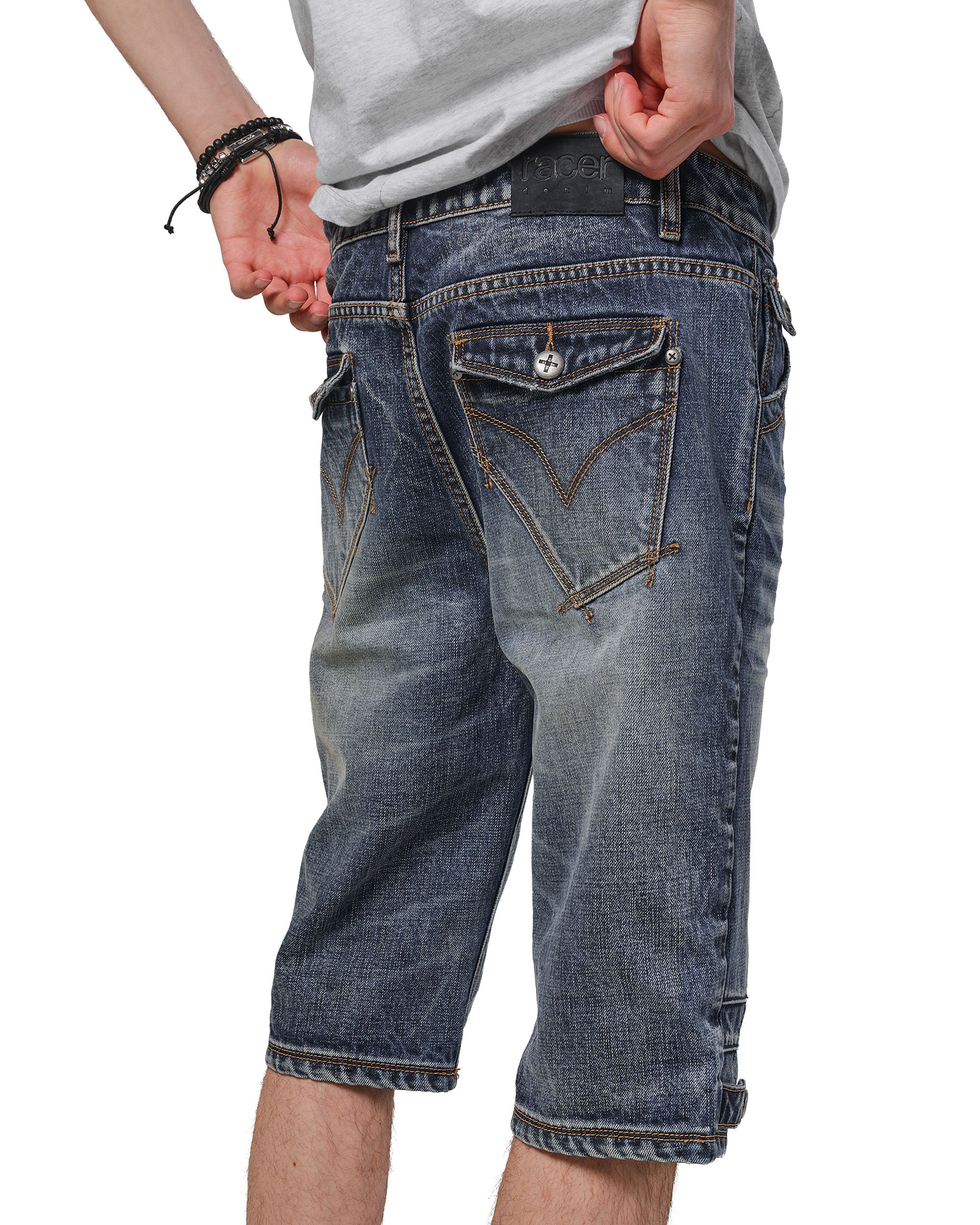 Long denim shorts