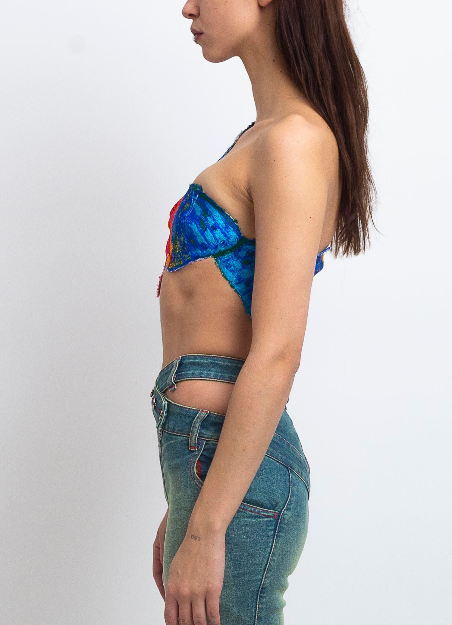 Embroidered butterfly top