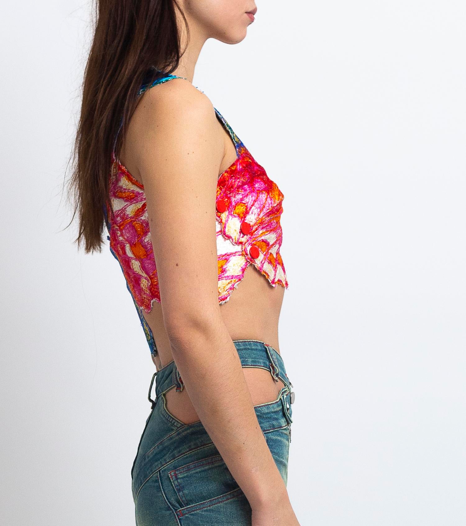 Embroidered butterfly top