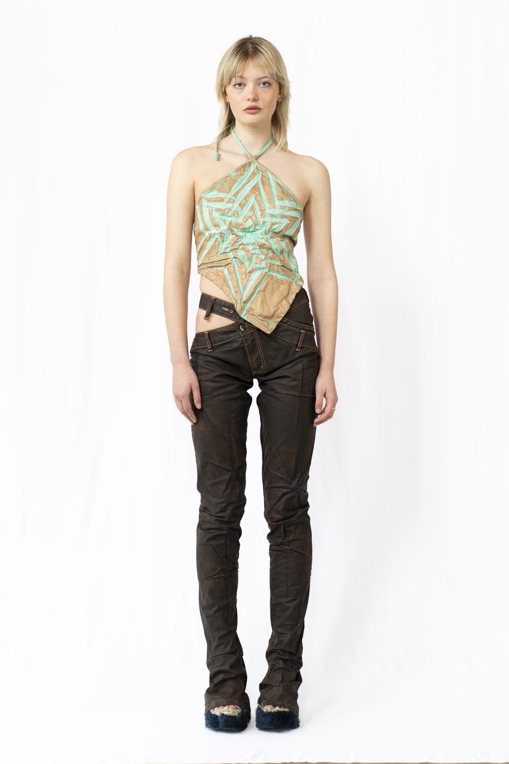 "sparkle" slim bell end bias cut jeans