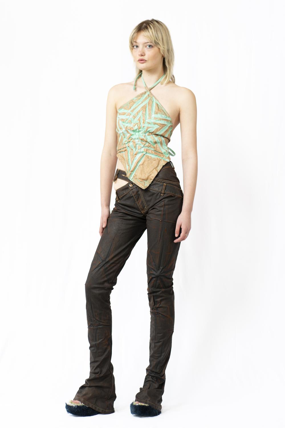 "sparkle" slim bell end bias cut jeans