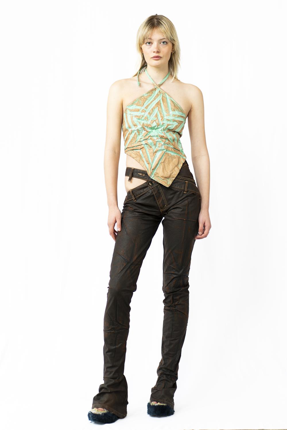"sparkle" slim bell end bias cut jeans