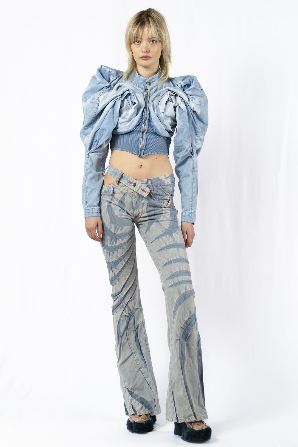 Tribal bias cut jeans