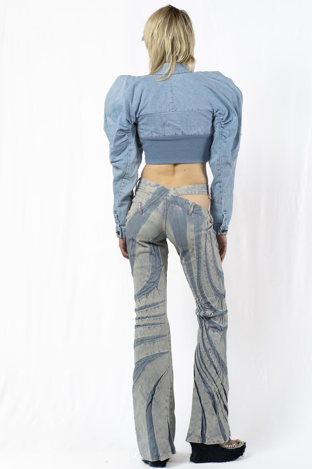 Tribal bias cut jeans